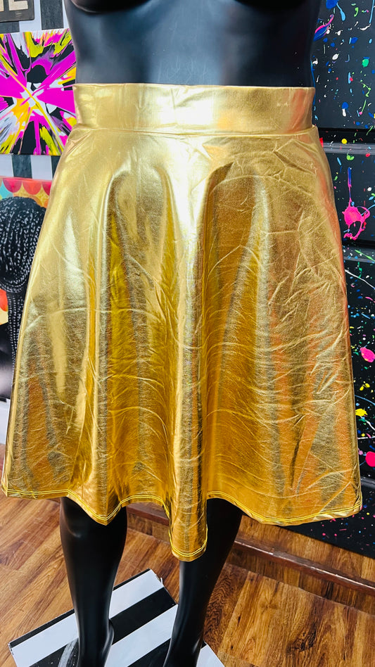 Metallic Gold Skirt w/ Pockets (22)