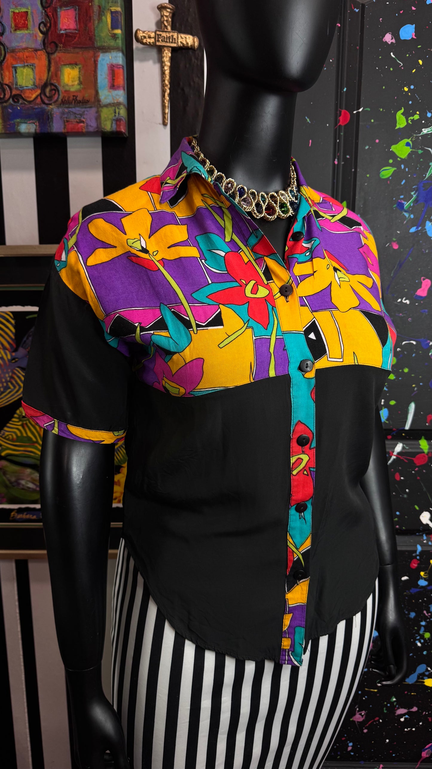 Vintage 90s Style Floral Blouse (16)