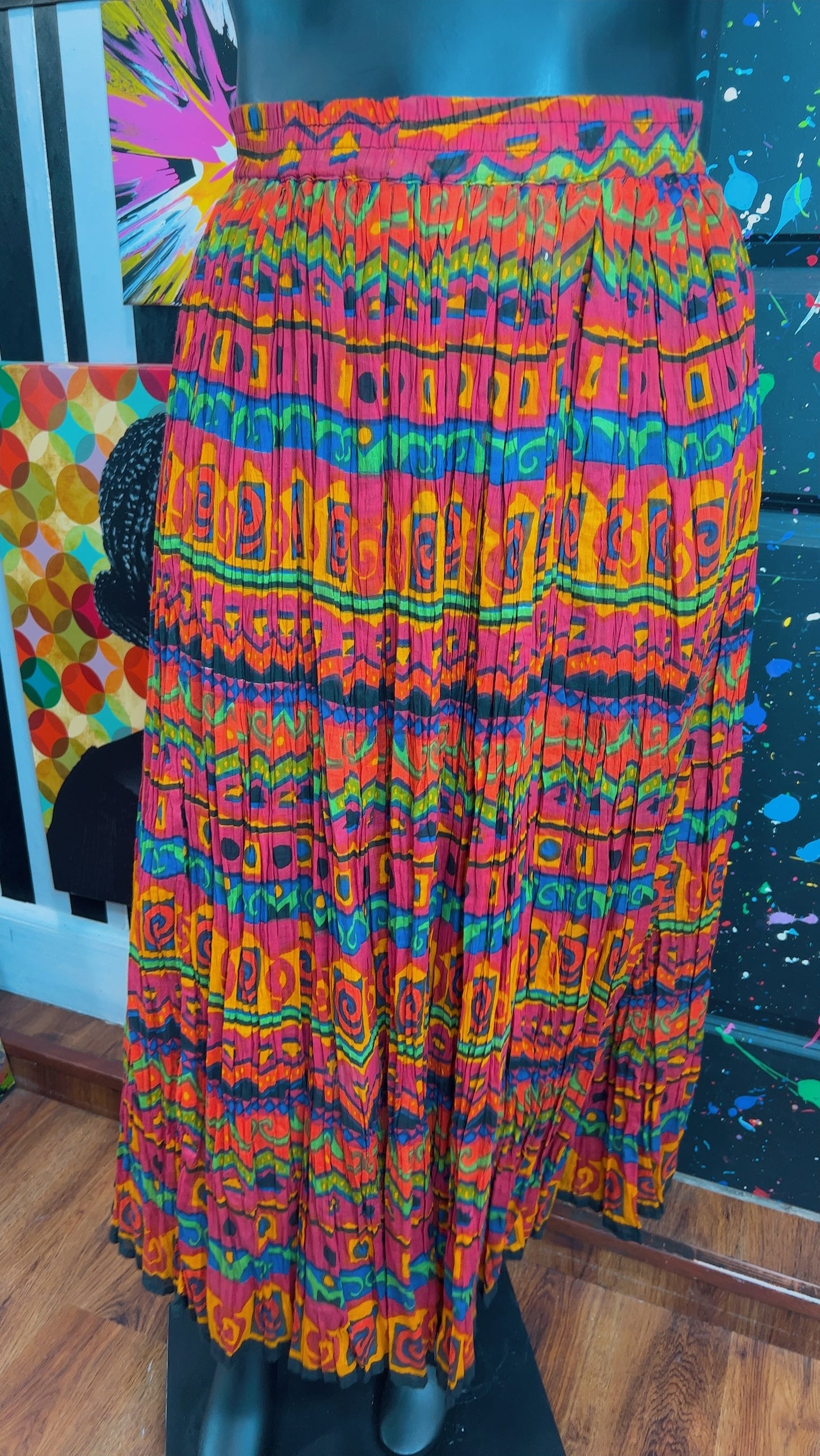 Vintage Rayon Abstract Skirt (18)