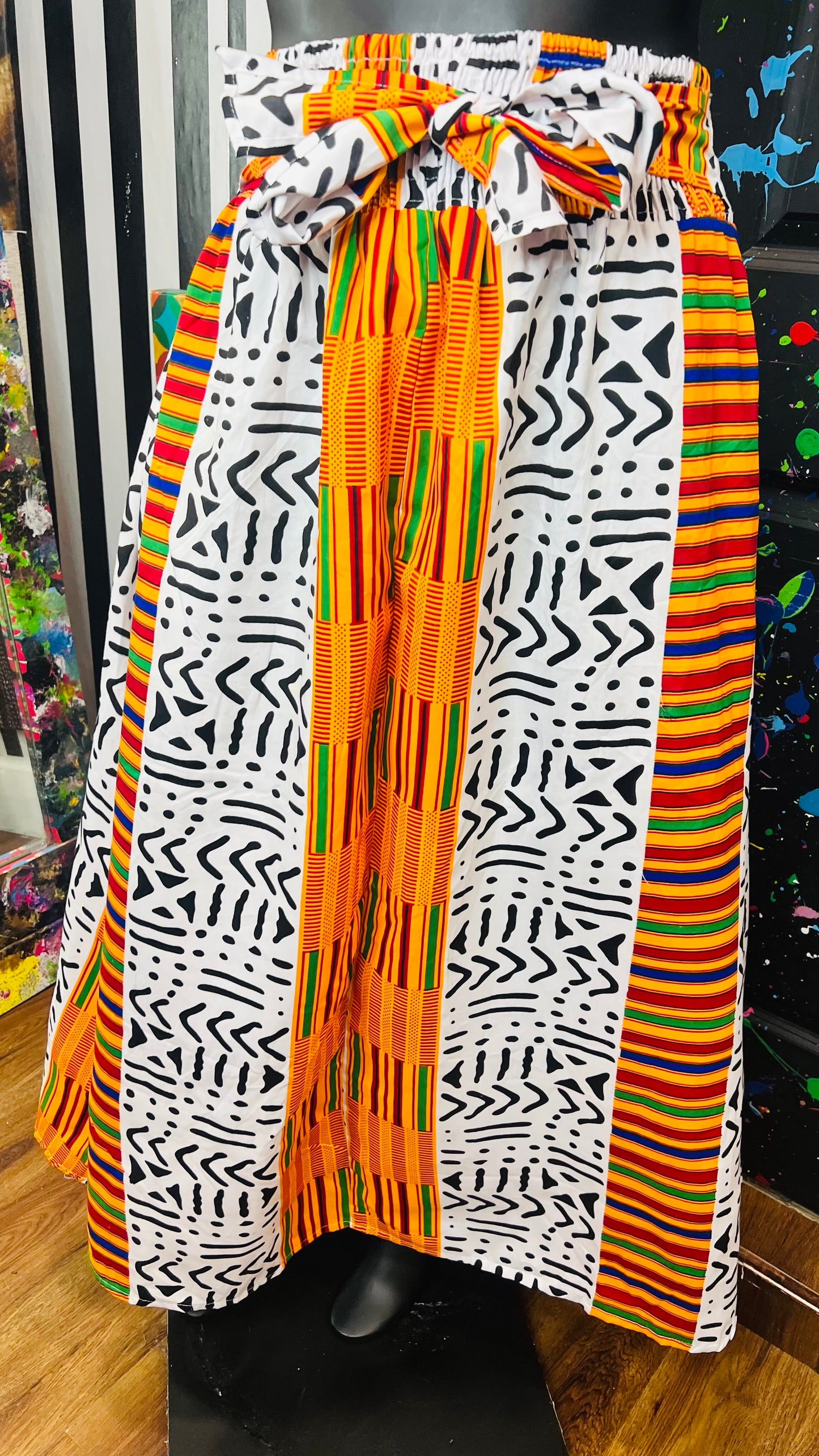 100% Cotton Tribal Print Skirt (OS)