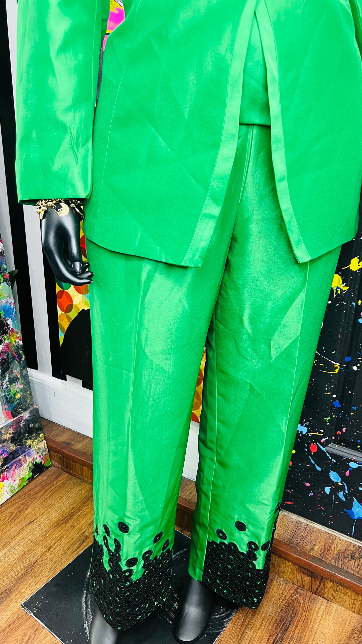 Vintage Green & Black Suit (22)