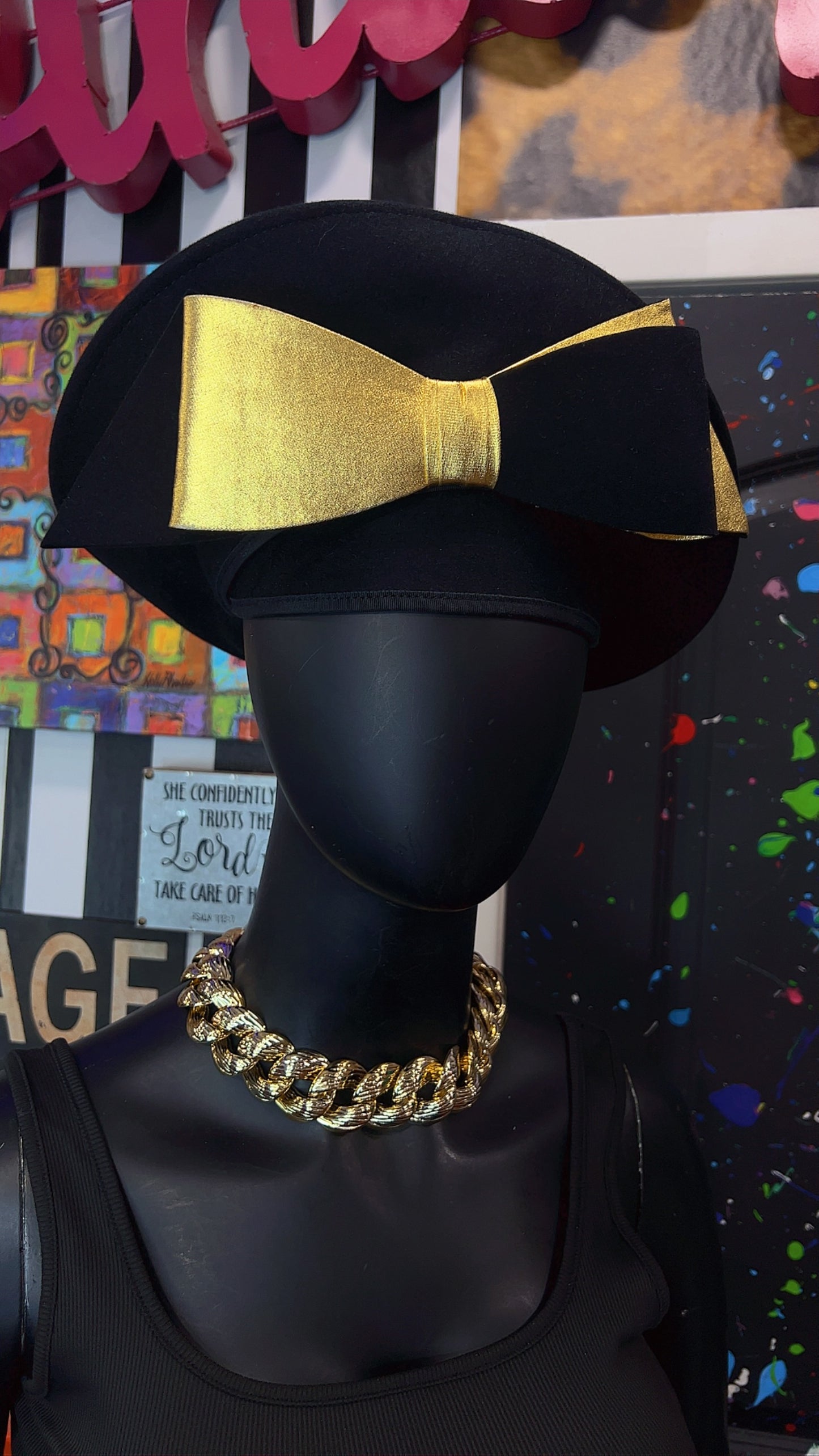 Vintage Gold & Black Jack McConnell Boutique Hat