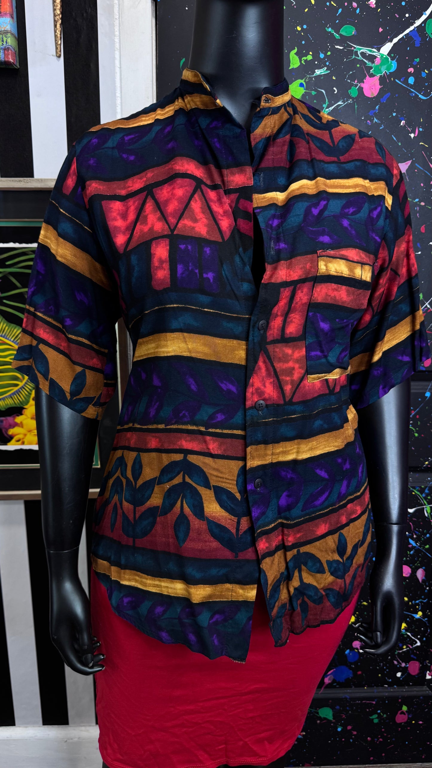 Vintage Rayon Abstract Blouse (20)