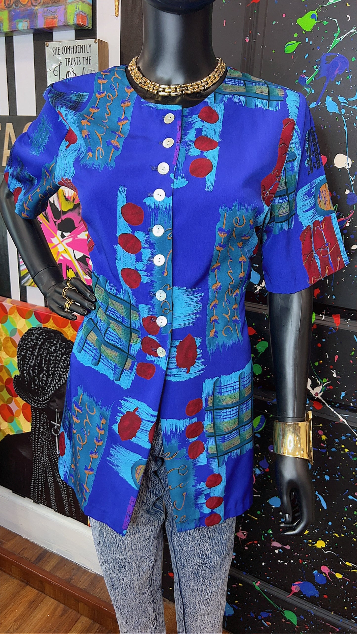 Vintage Abstract 90’s Blouse (12)