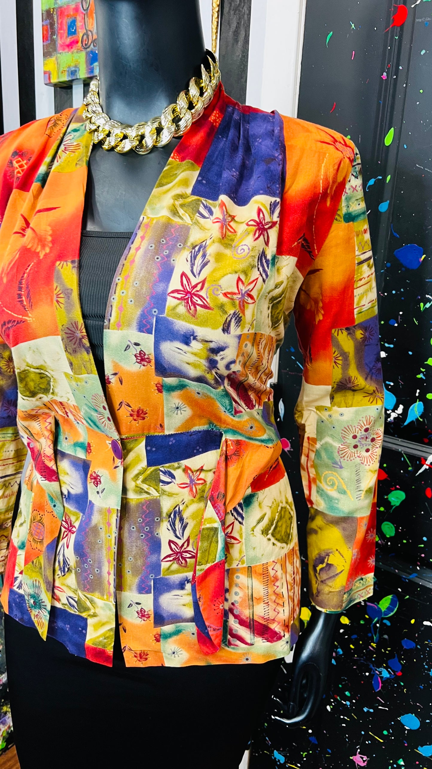 Vintage Rayon Abstact 90’s Blazer (12)