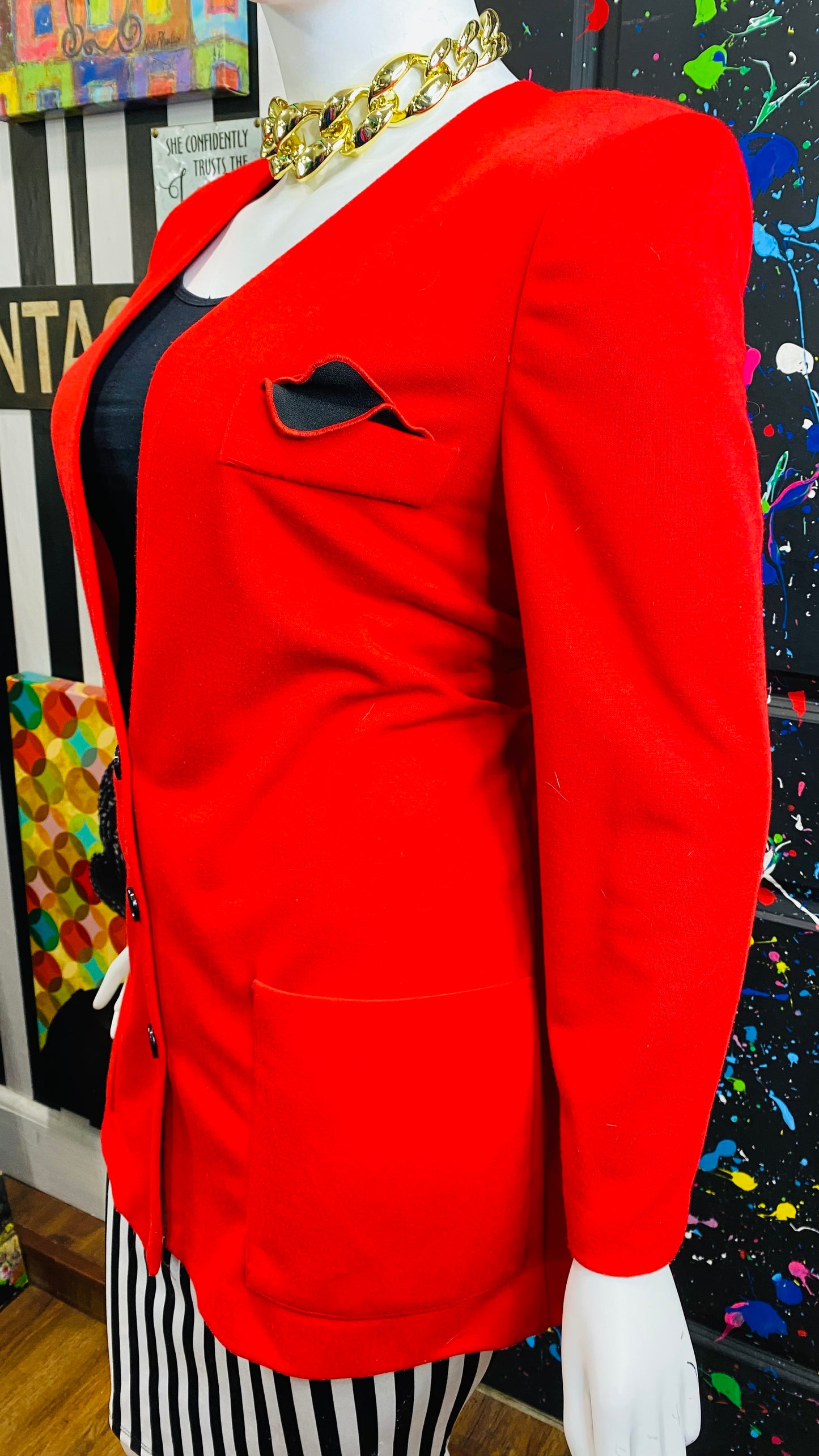 Vintage Red & Black Blazer (16)