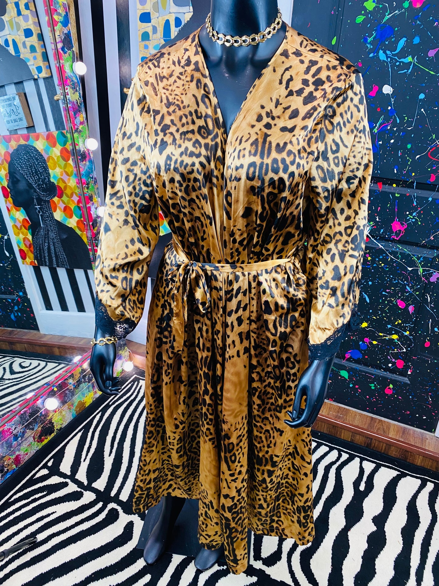 Vintage Cheetah Print Robe/Duster