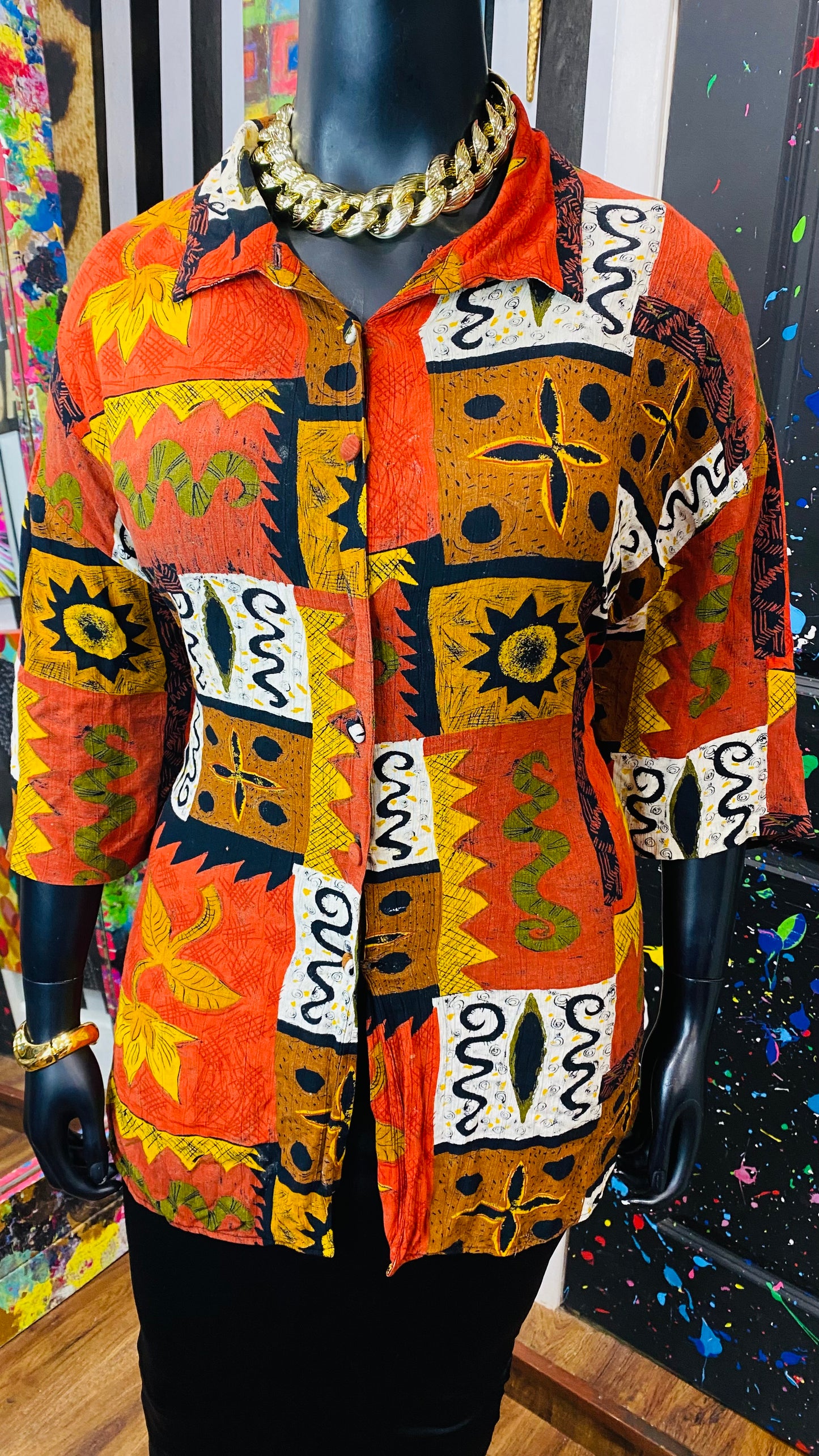 Vintage Rayon Abstract Blouse (24)
