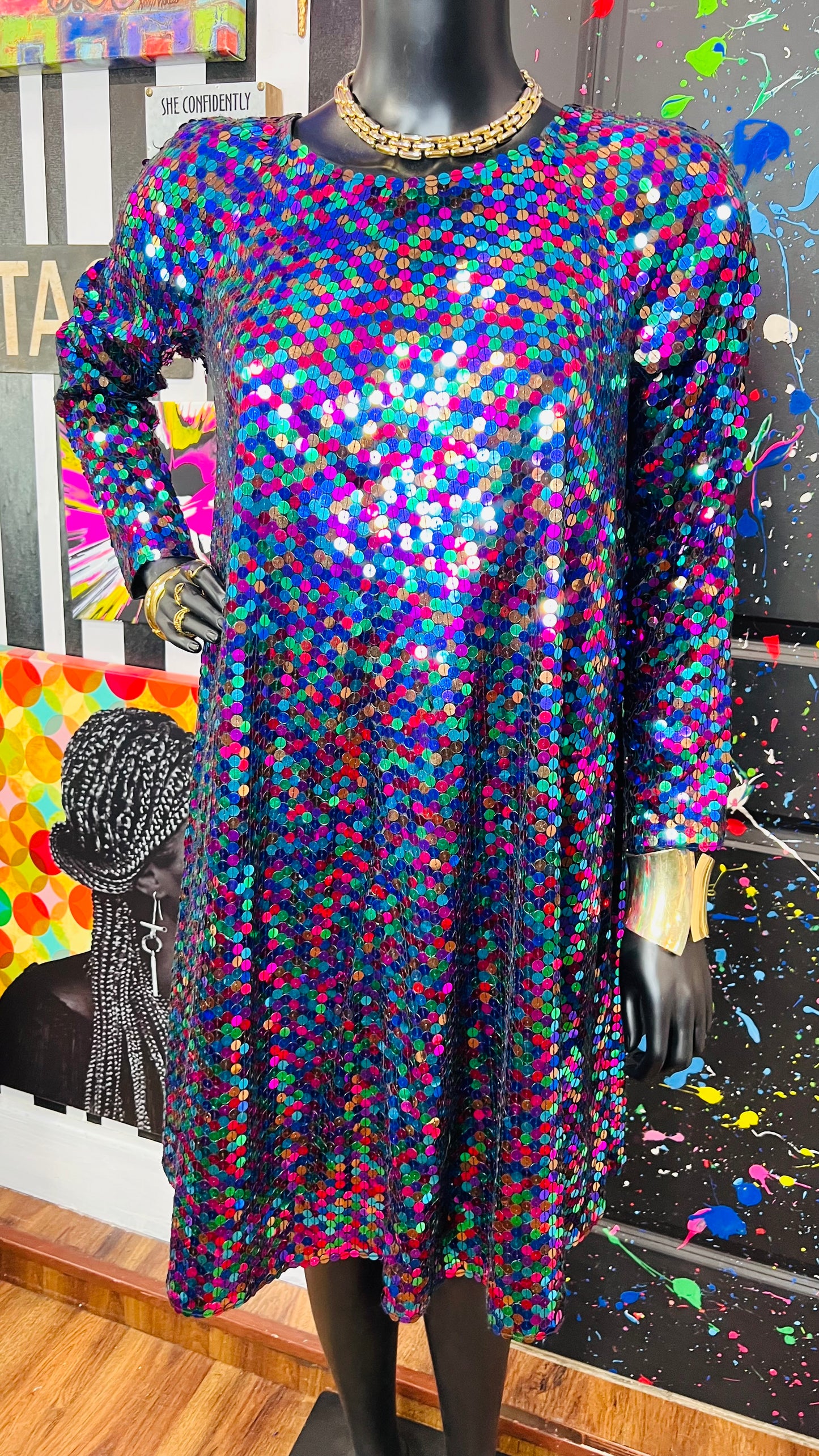 Vintage Sequin (Has Stretch) Circle Dress (14)