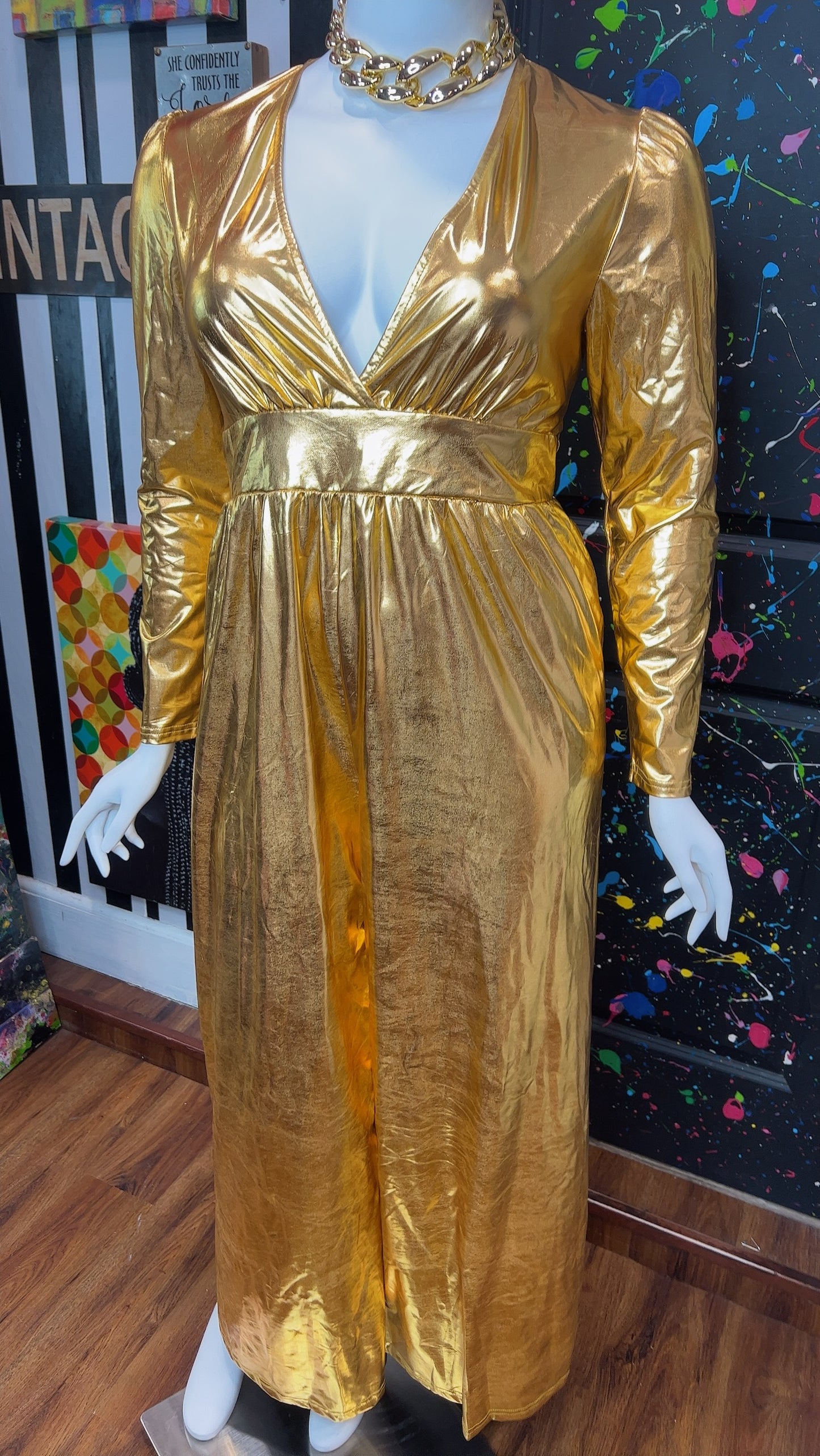 Metallic Gold Jumpsuit New W/Tags (14)