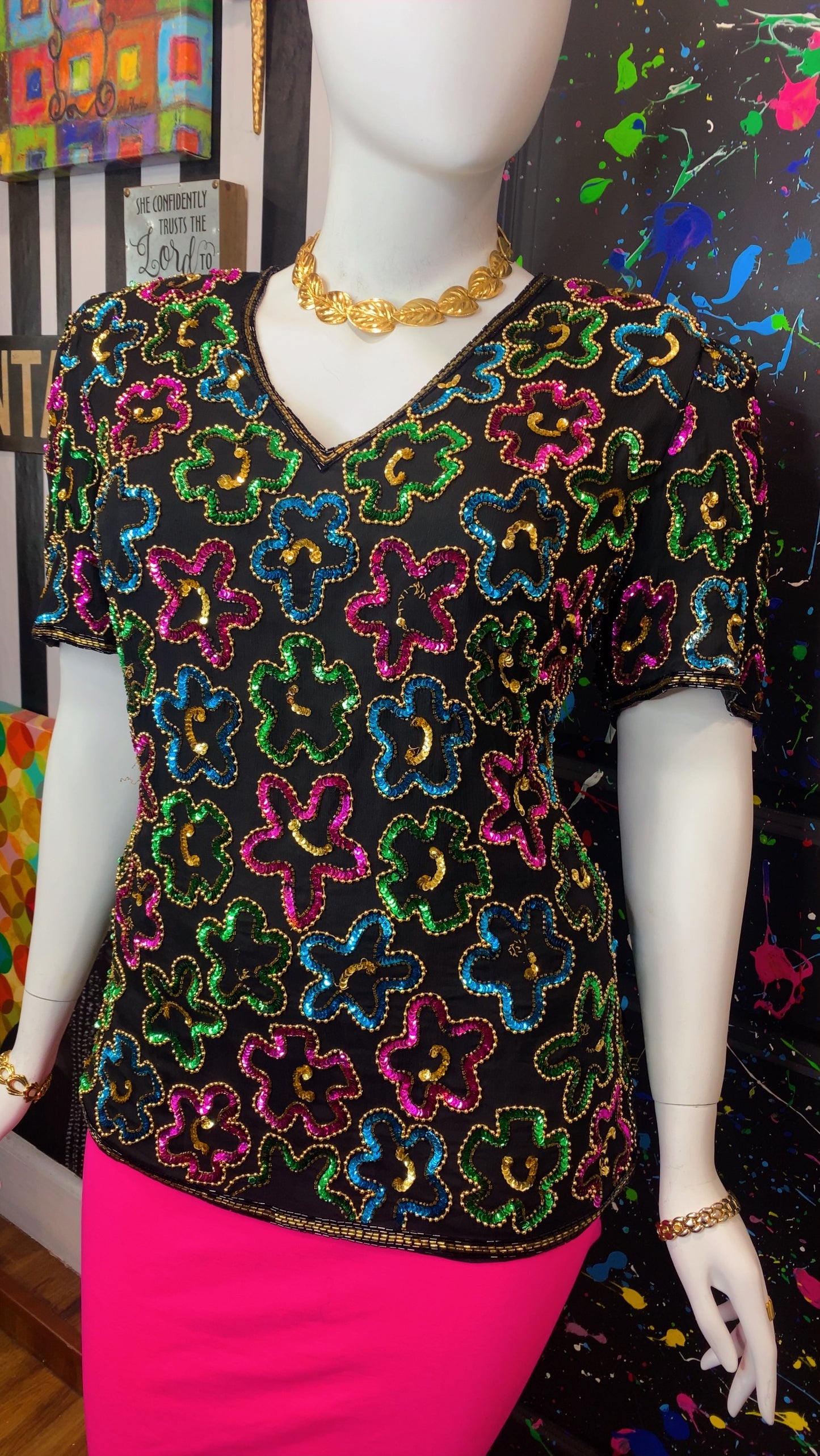 Vintage Sequin Blouse (20)