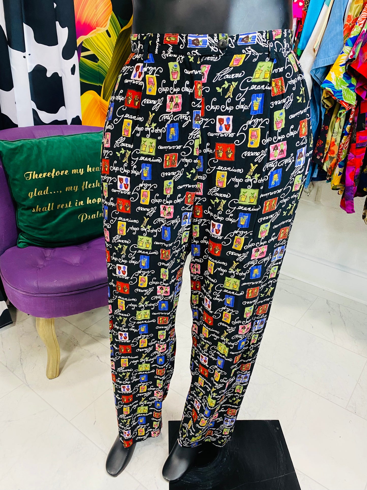 Vintage Gardening Print Pants