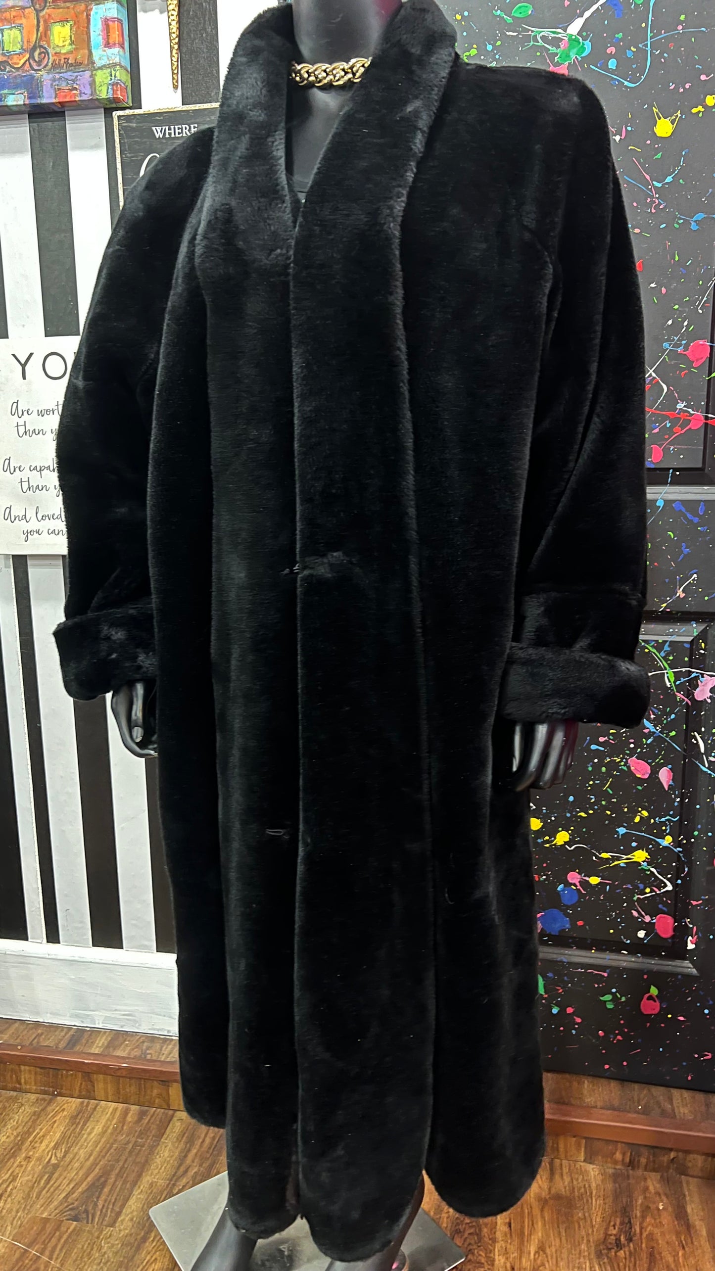 Vintage Faux Fur Trench Coat (24/26)