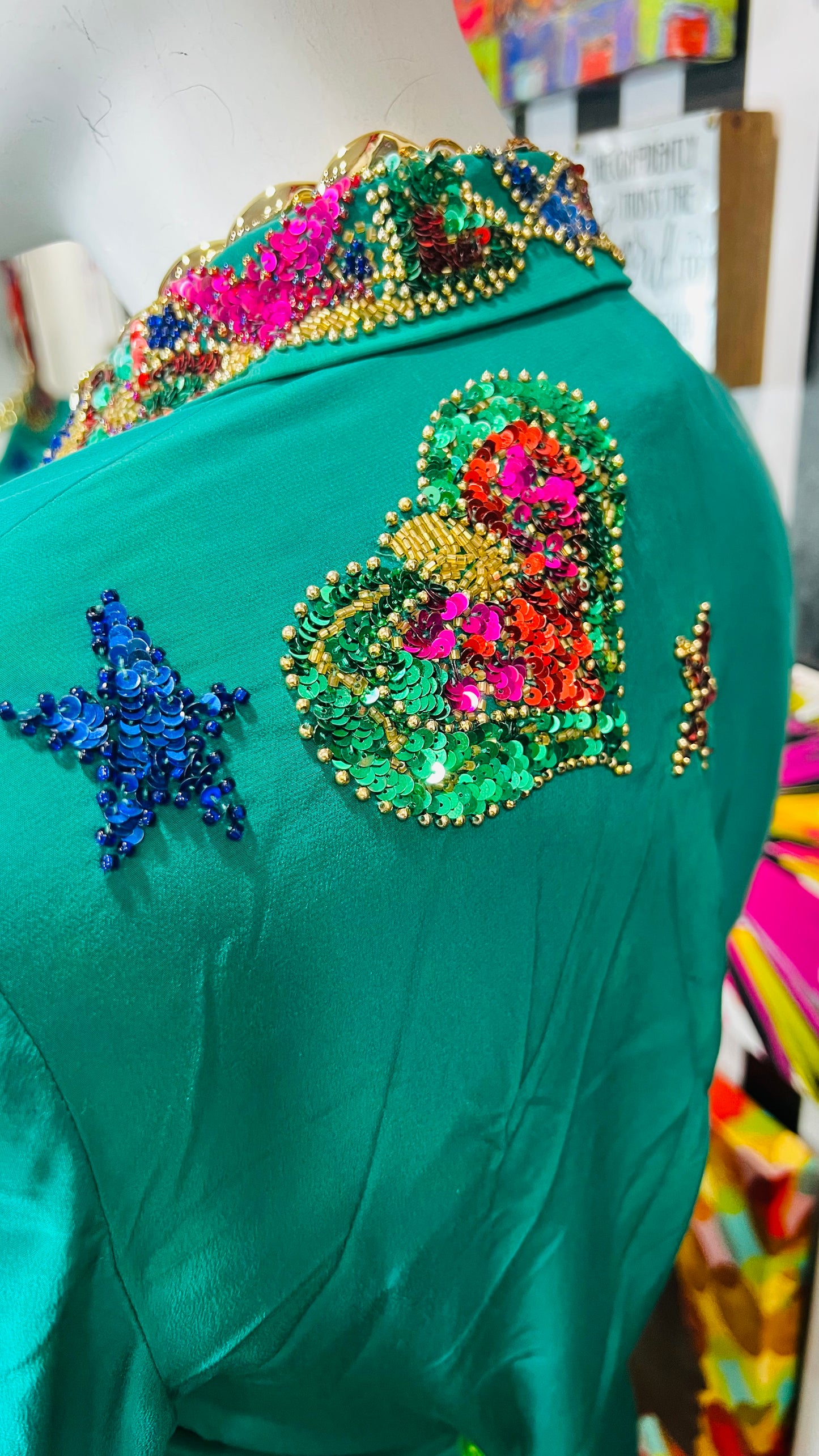 Vintage 100% Silk IB Diffusion Sequin Blazer (14)
