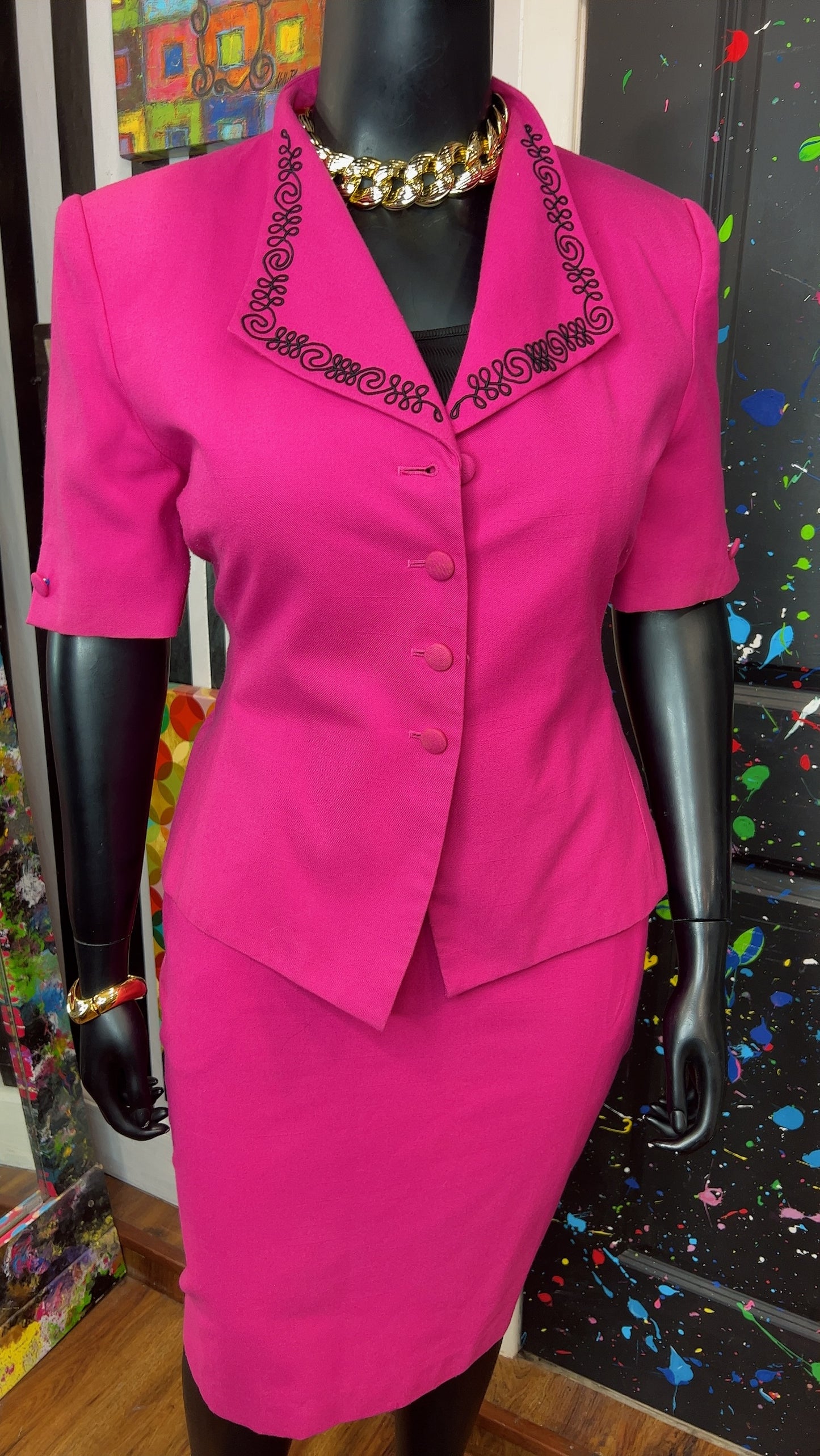 Vintage Pink Skirt Suit (16)