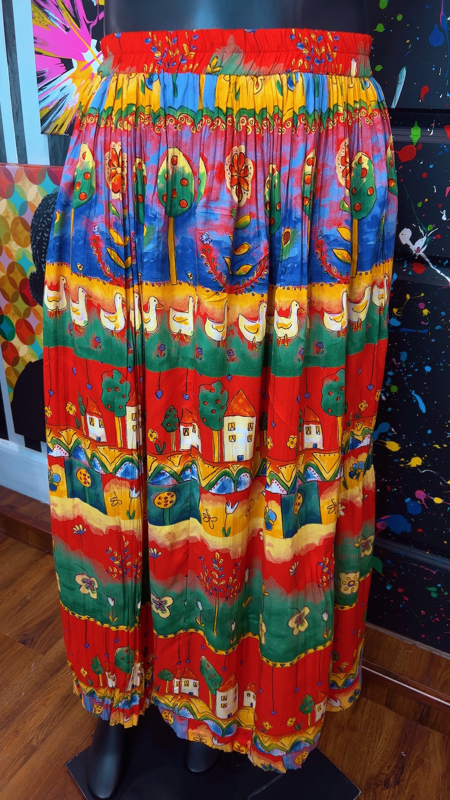 Vintage Rayon ‘Neighborhood’ Skirt (18/20)