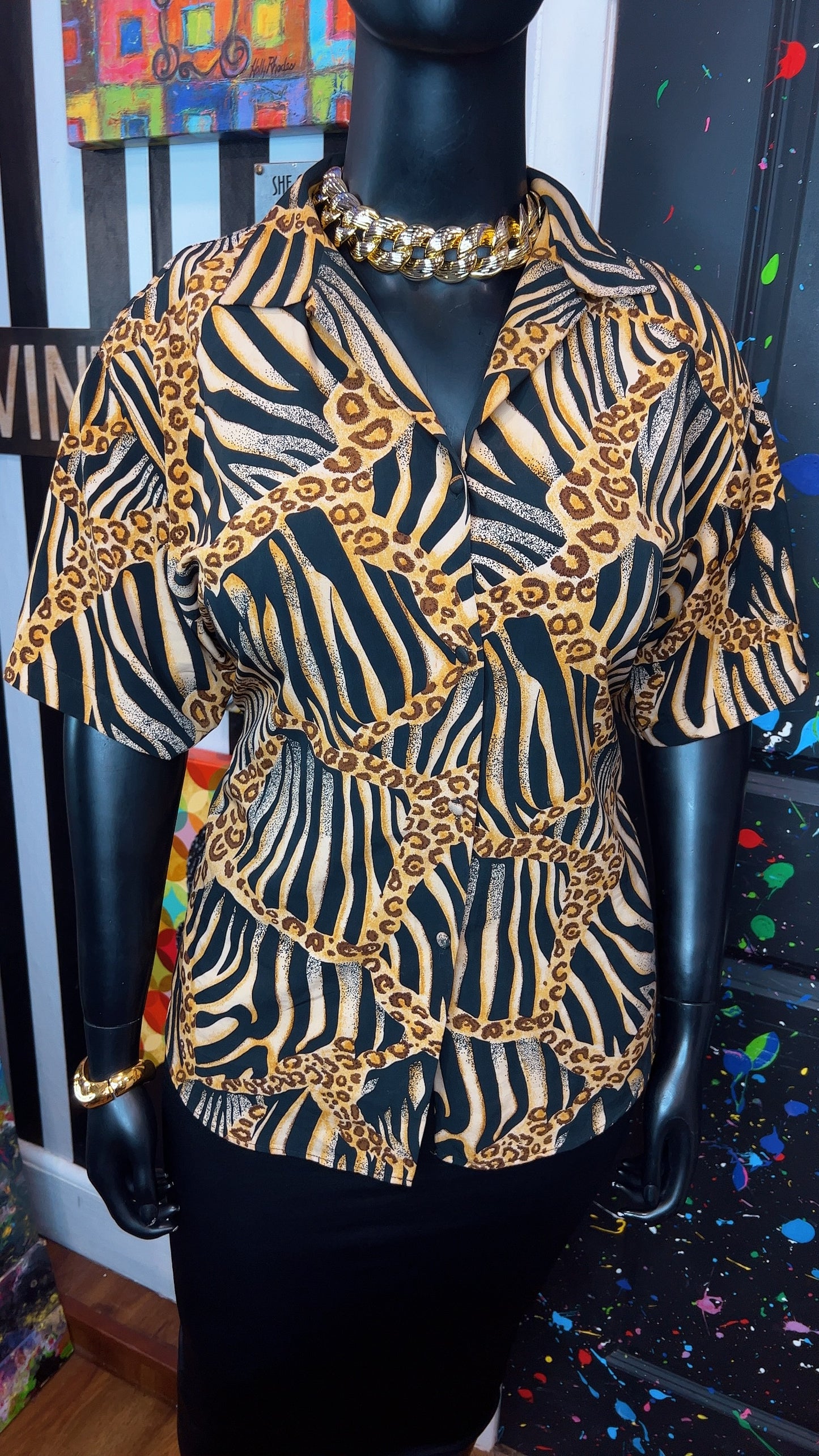 Vintage Animal Print Blouse (18)