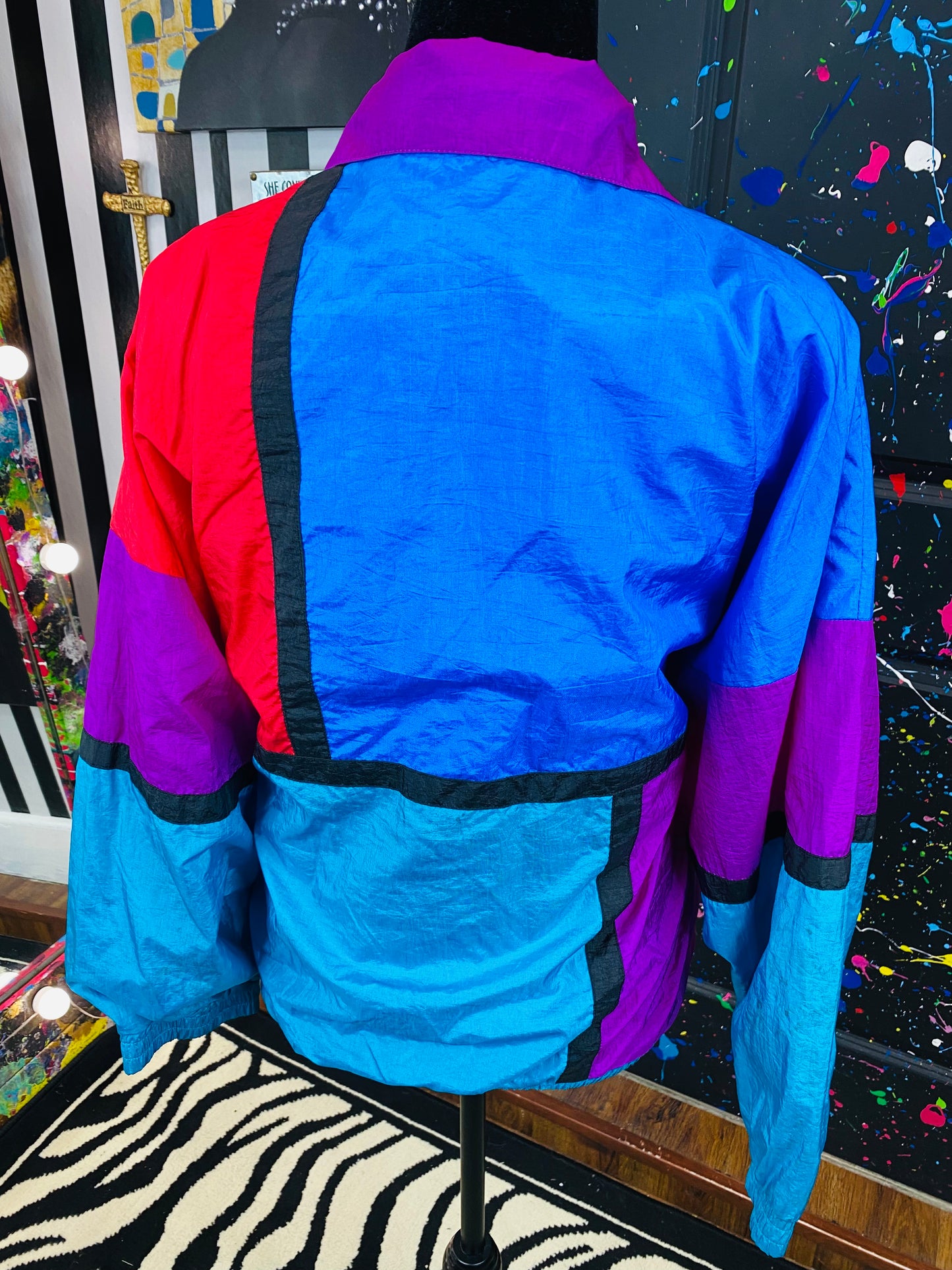 Vintage Colorblock Windbreaker Jacket