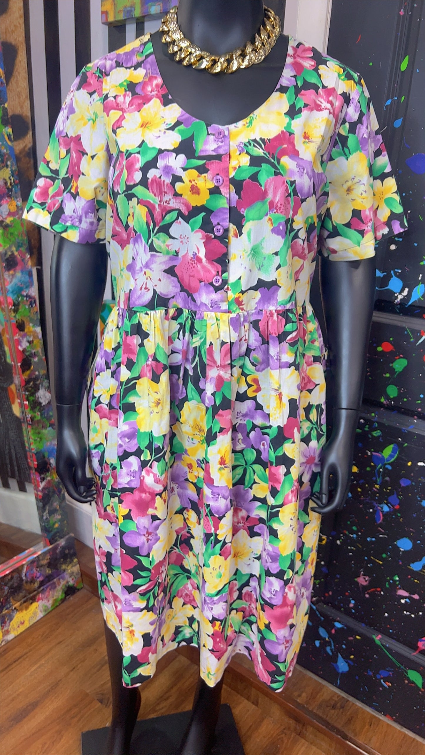Vintage Floral Cotton Dress (18)