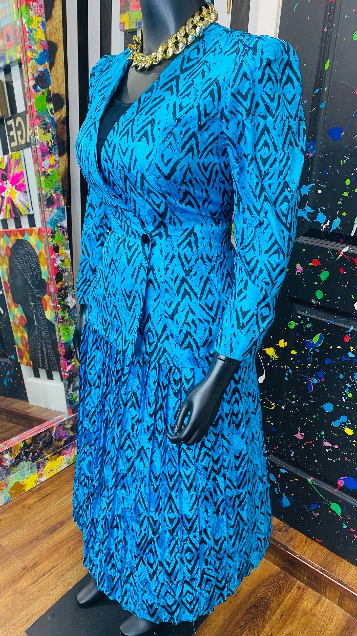 Vintage 100% Silk Skirt Suit (14)