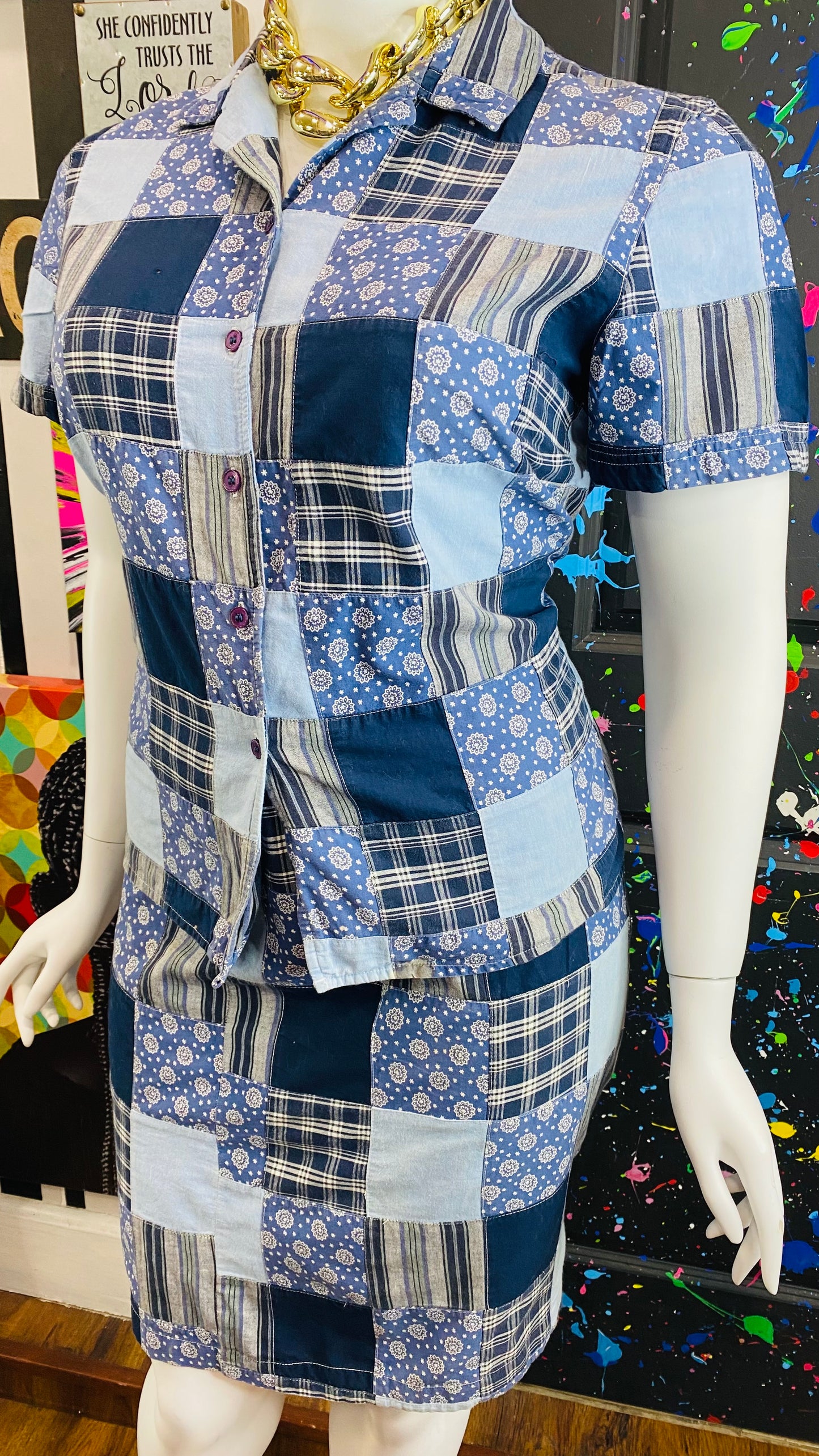 Vintage Patchwork Skirt Set (16)