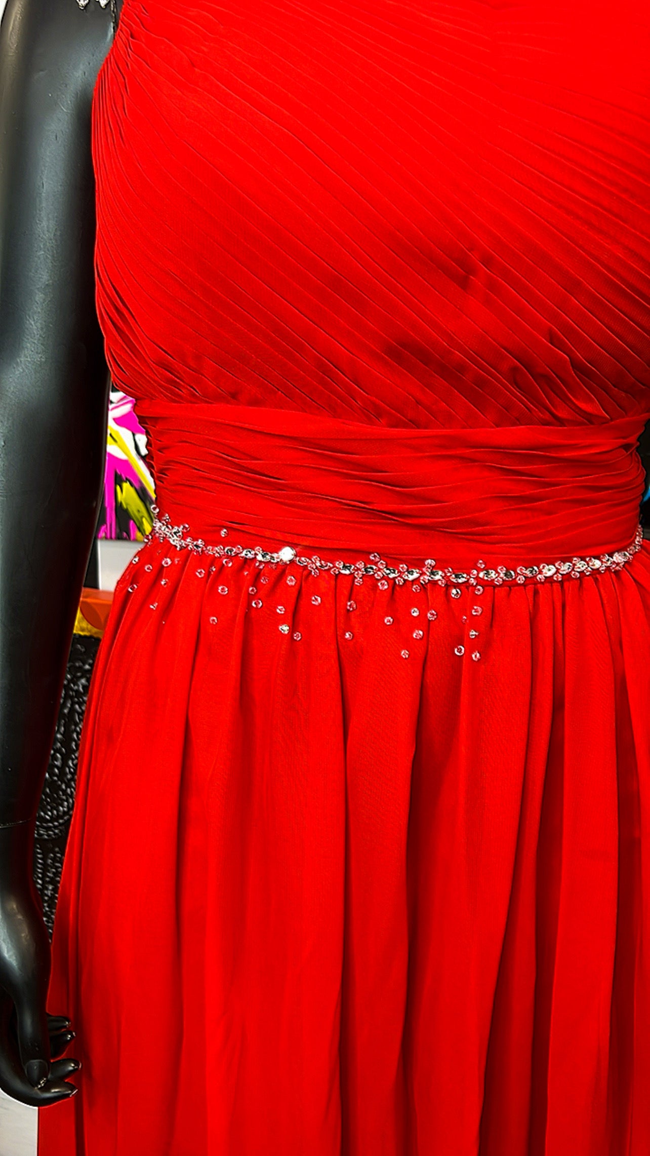 Jewel Red One Shoulder Formal Dress (14)
