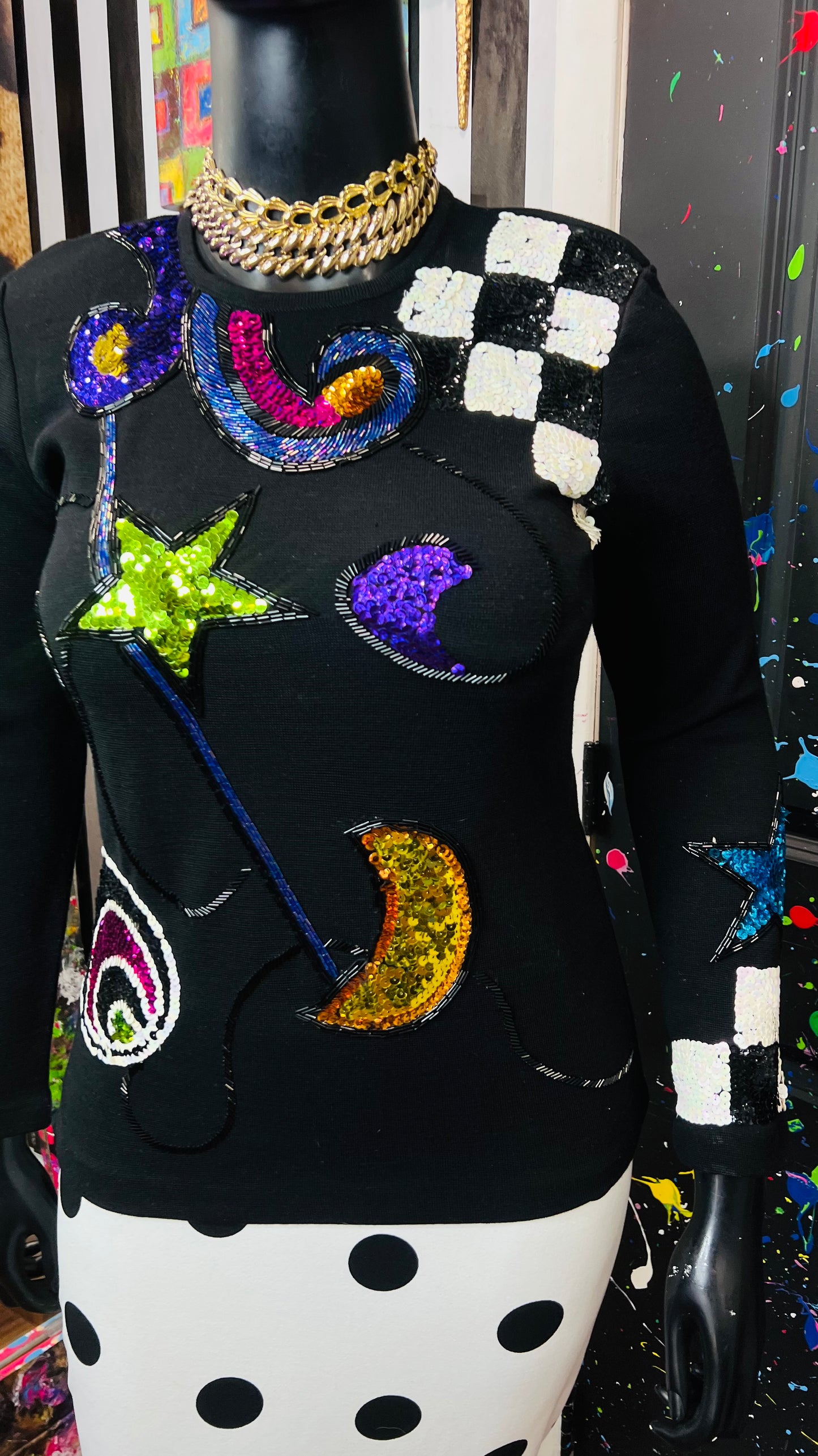 Vintage Sequin Sweater (12/14)