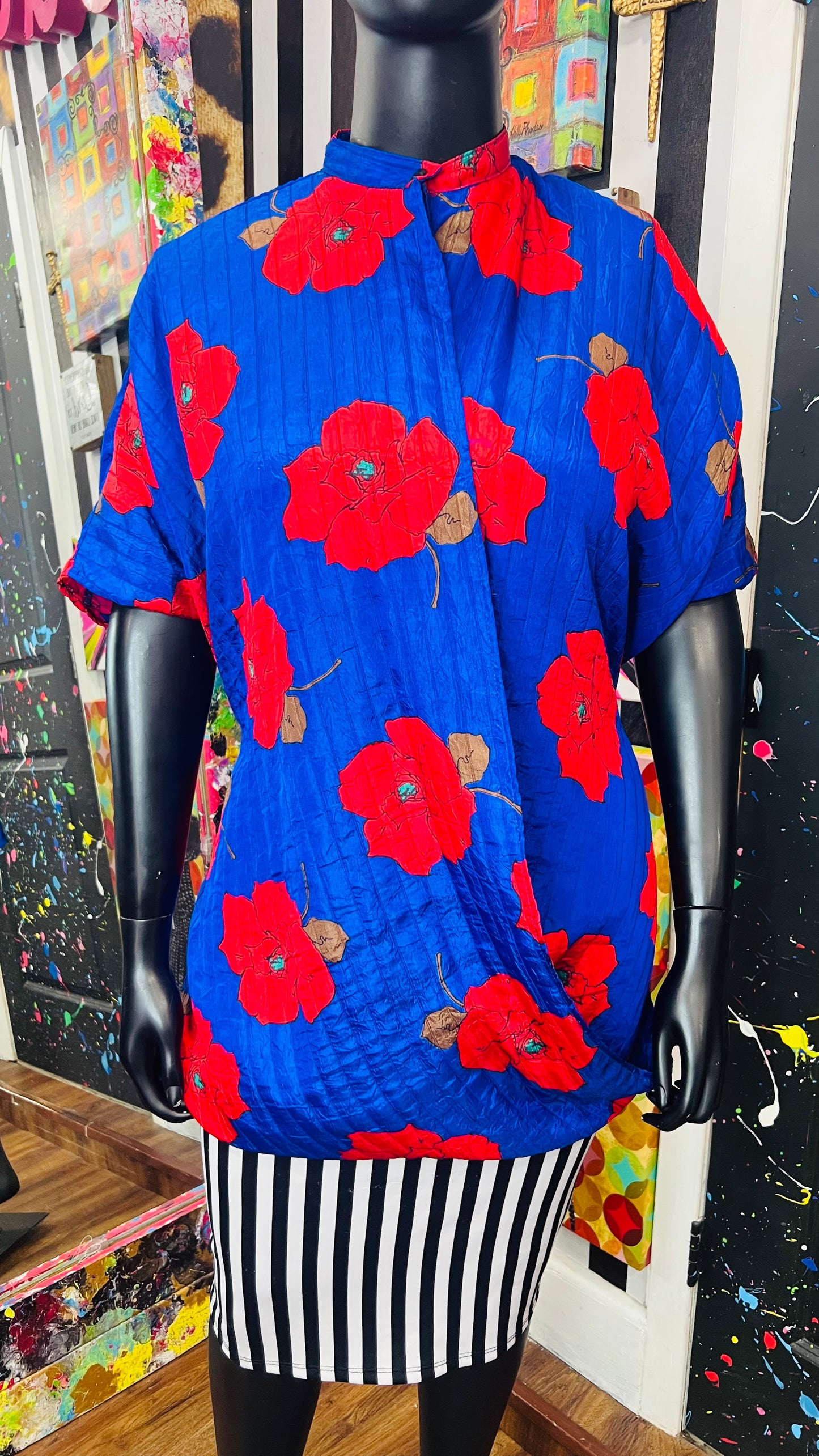 Vintage Floral Unique Blouse (OS)