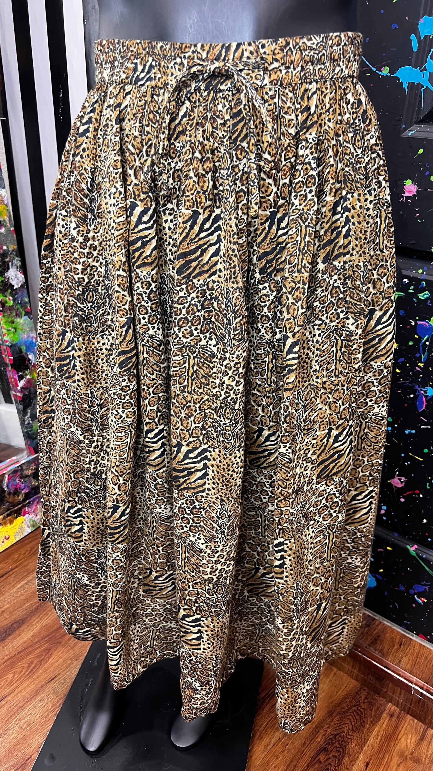 Vintage Rayon Animal Print Skirt (20)