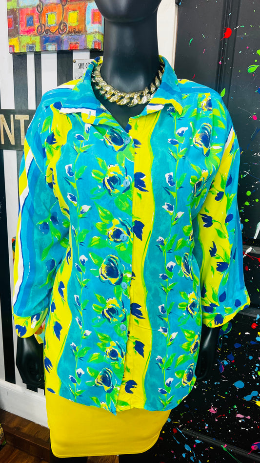 Vintage Rayon Vibrant Personal Touch Blouse (26/28)