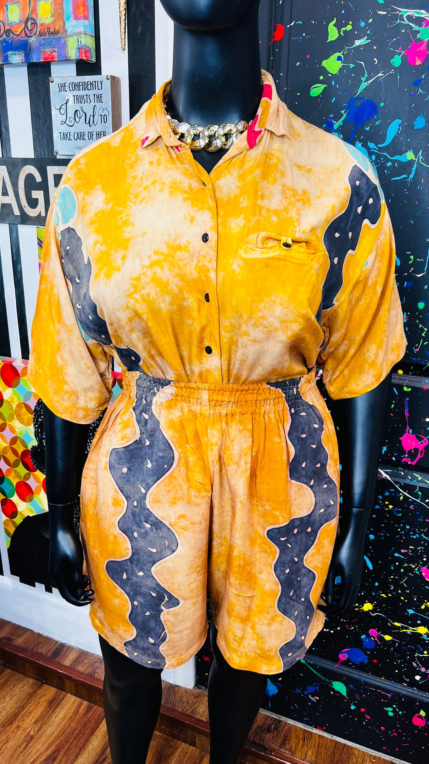 Vintage Rayon 90s Shorts Set (18)