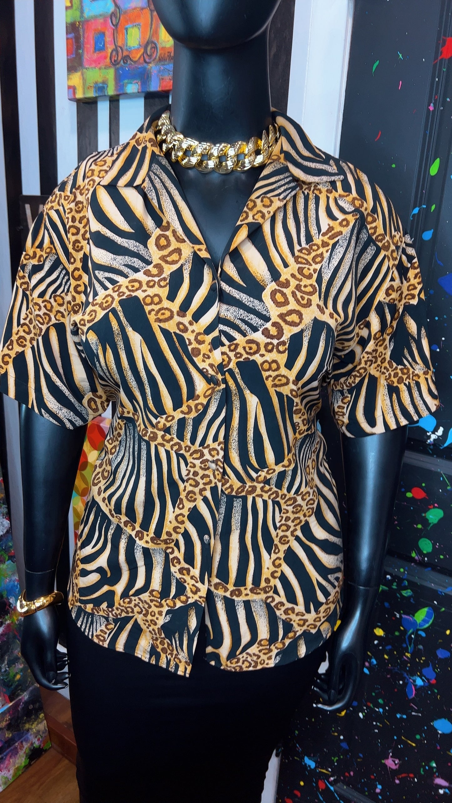 Vintage Animal Print Blouse (18)