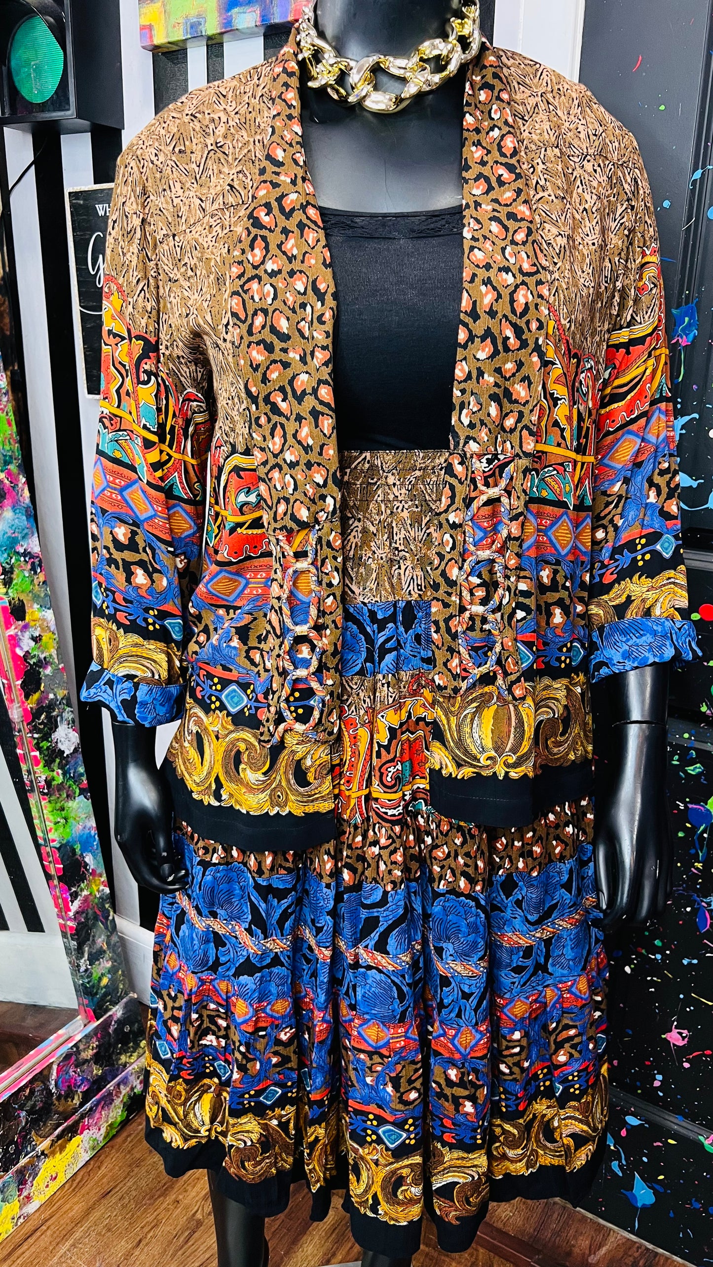 Vintage 100% Rayon Carole Little Skirt Set (14/16)