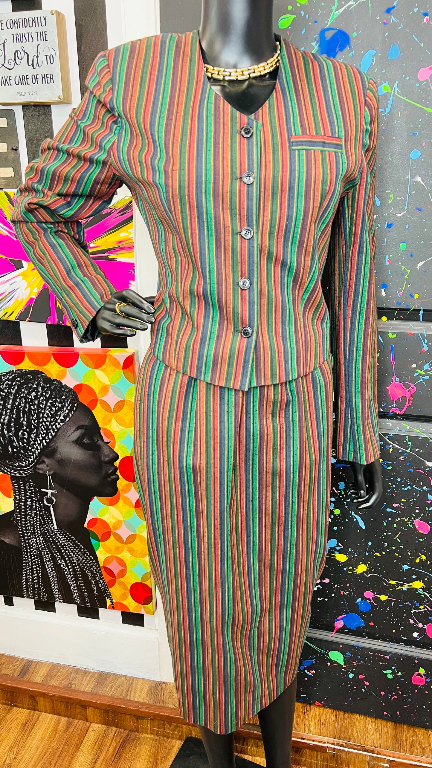 Vintage Striped Skirt Set (12)