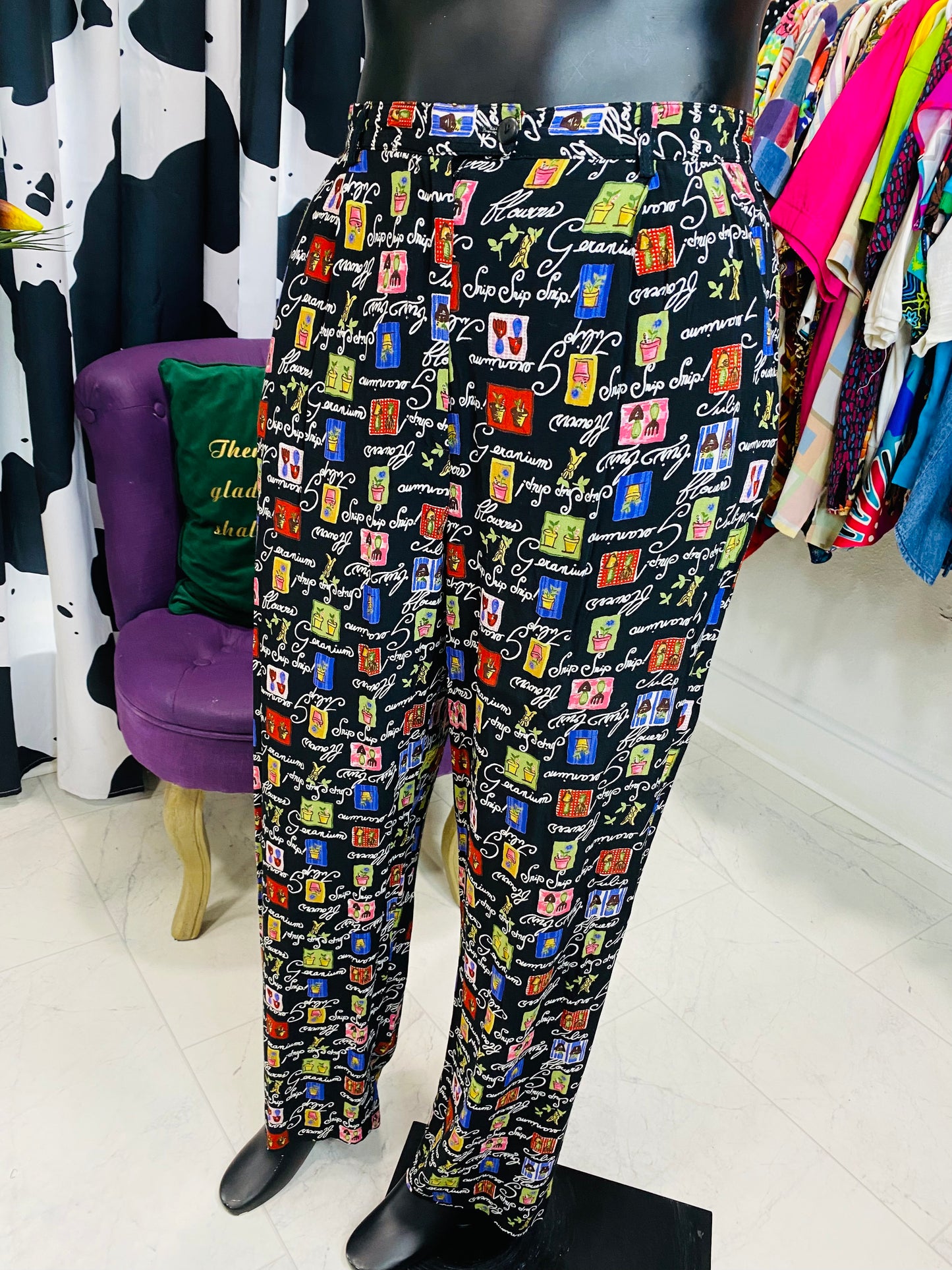 Vintage Gardening Print Pants