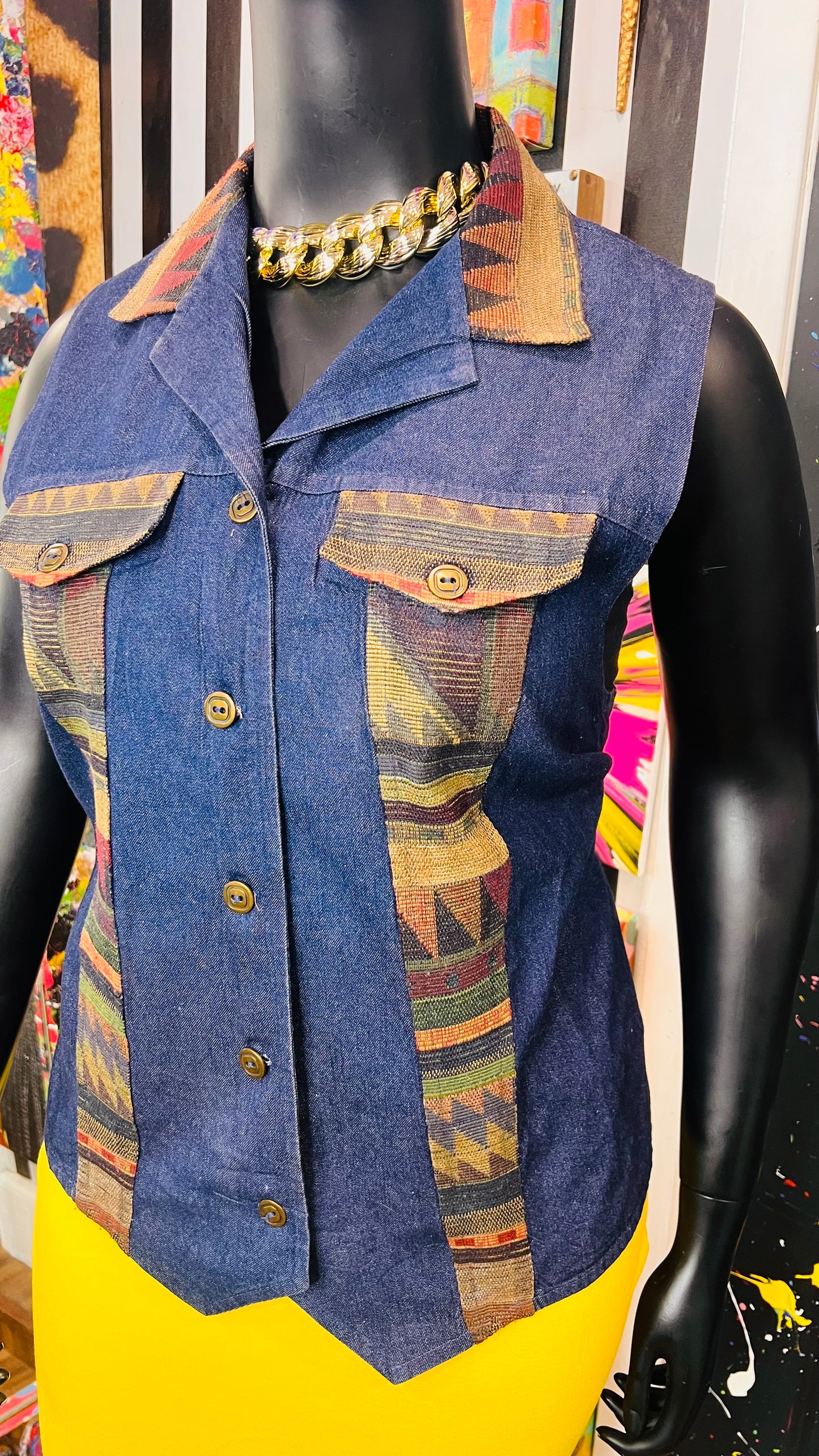 Vintage Denim Western Vest (16)