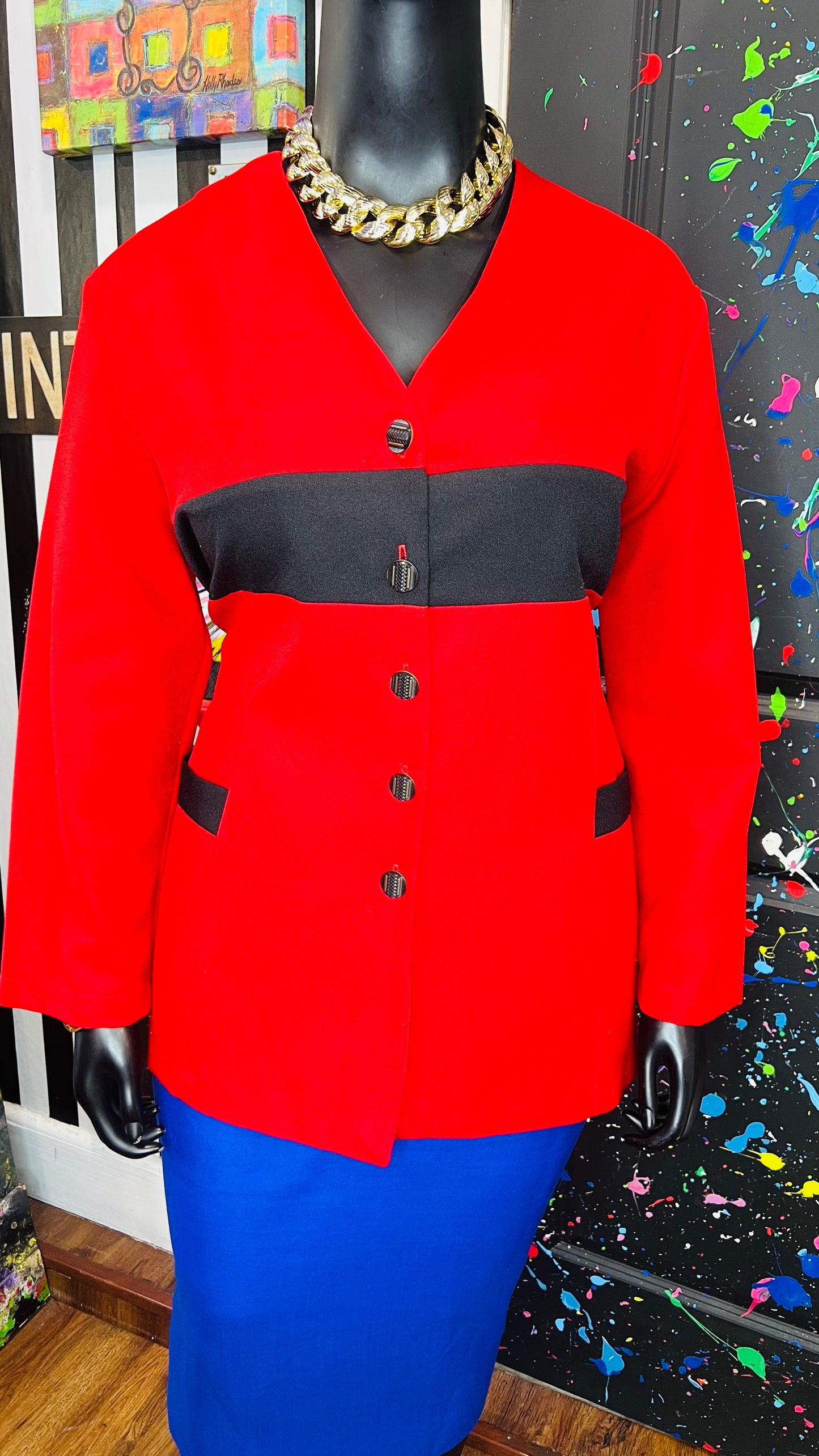Vintage Black & Red Blazer (18/20)