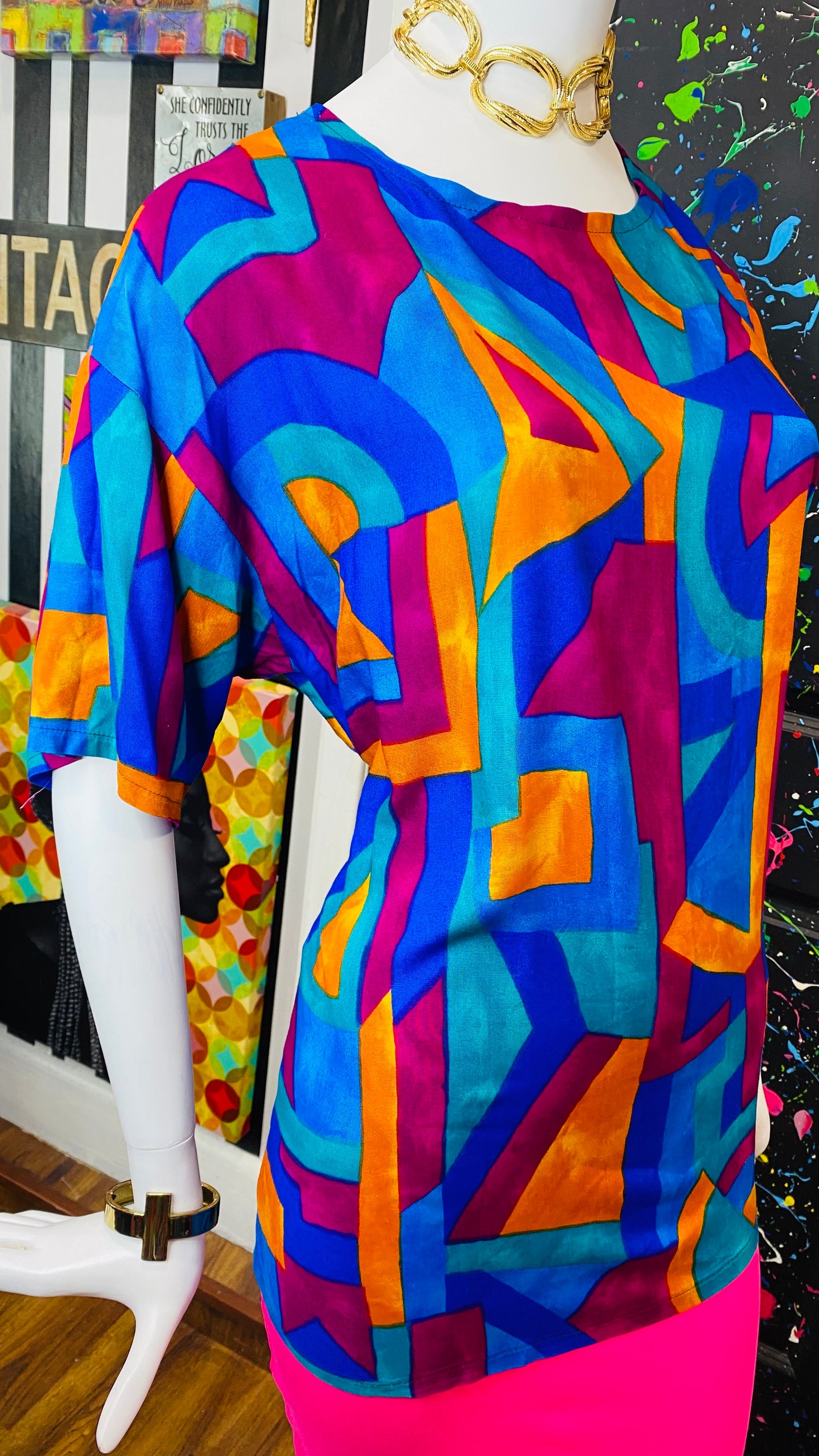 Vintage Abstract Blouse (12/14)