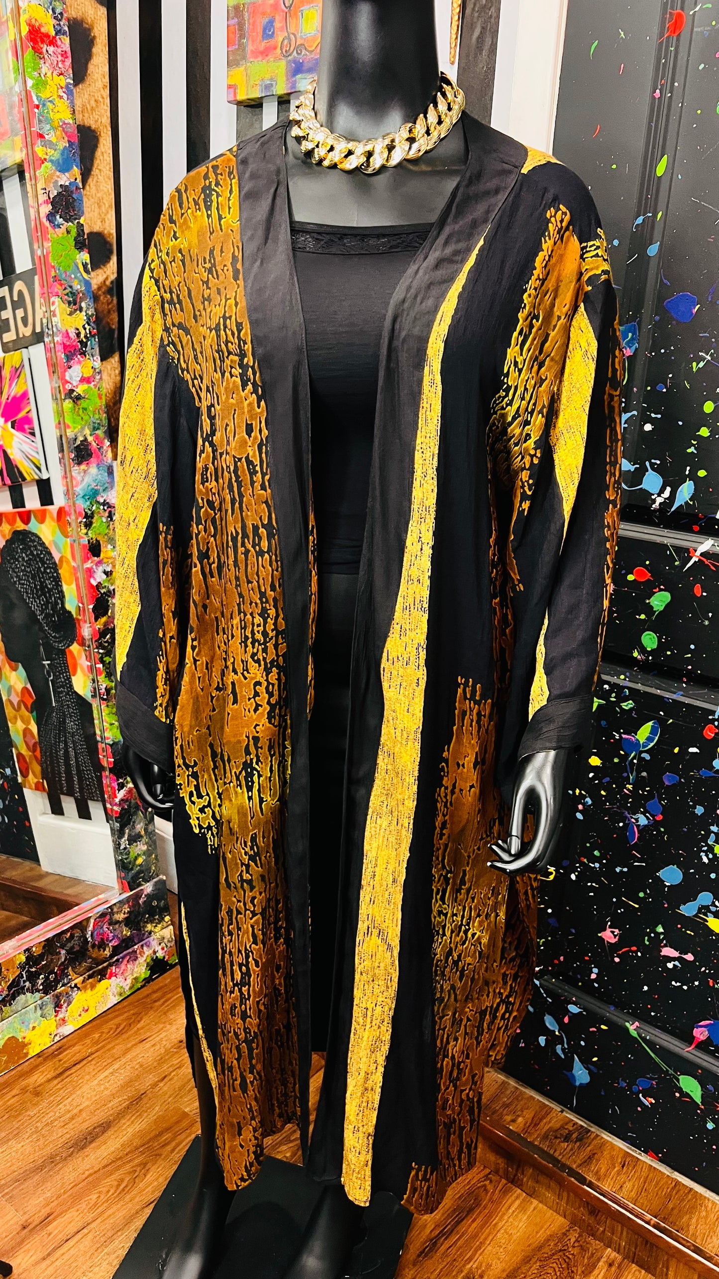 Vintage Abstract Duster (OS) up to 18