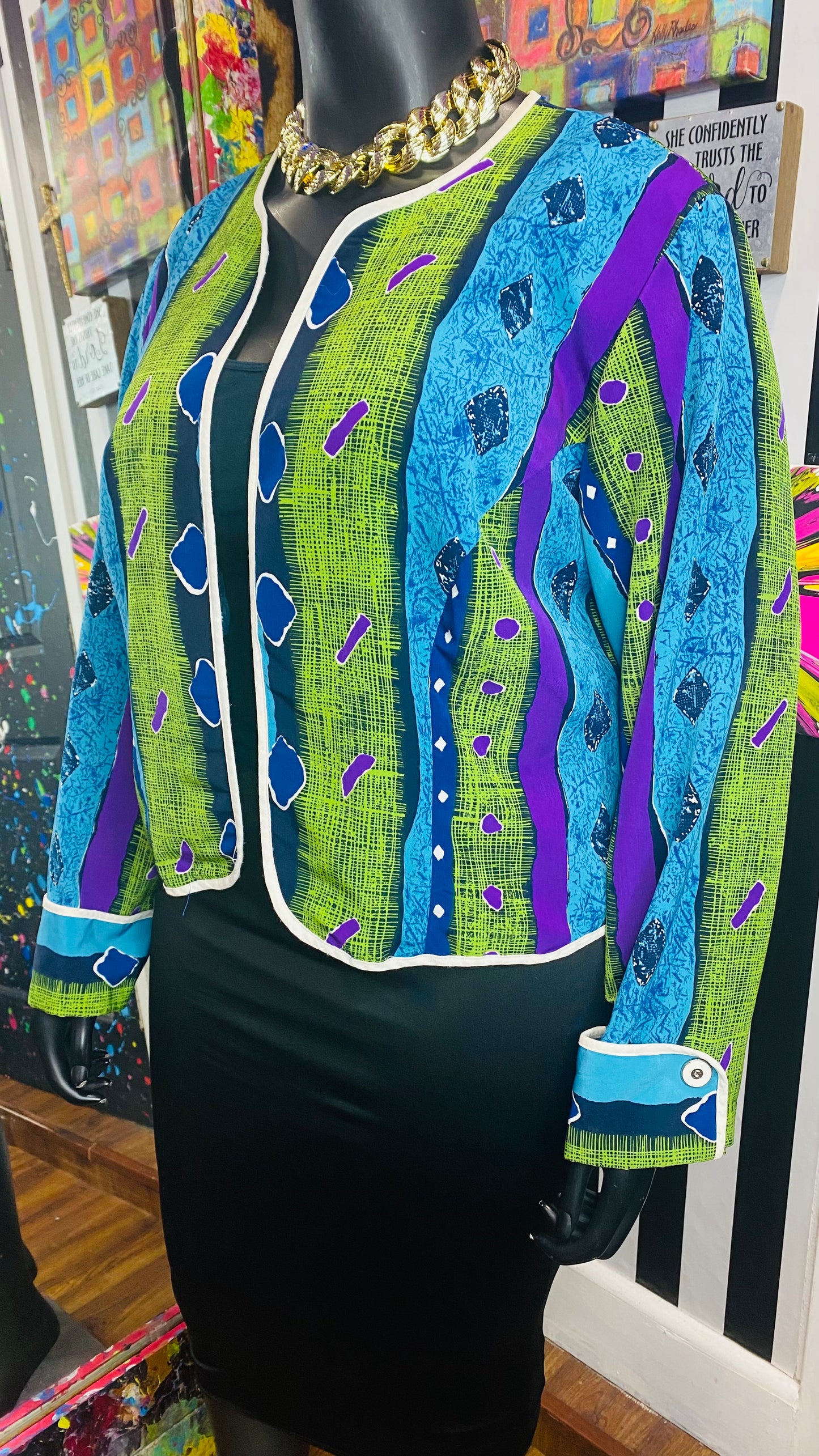 Vintage Cropped Funky Blazer (20)