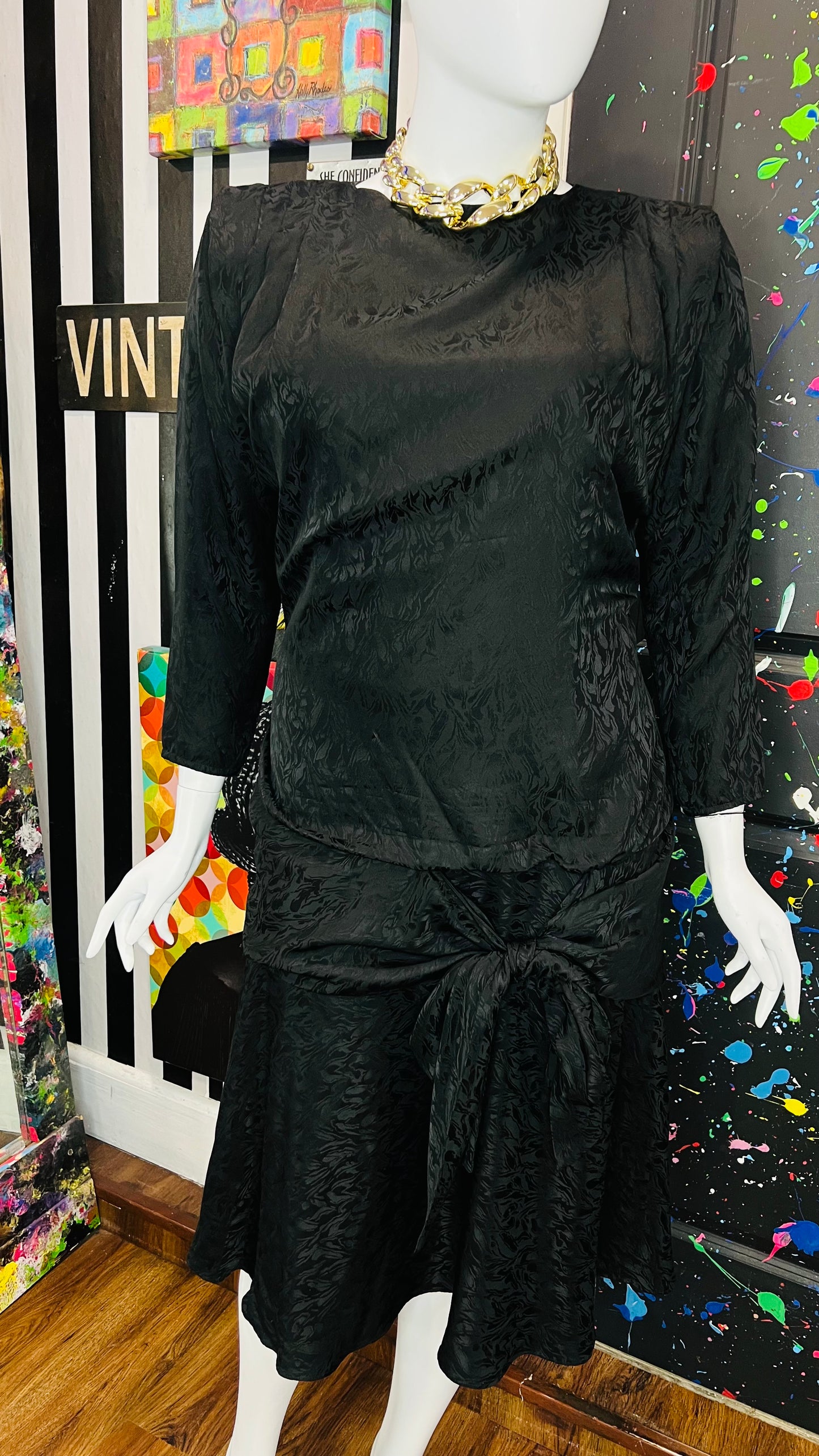 Vintage Black 80’s/90’s Dress (16)