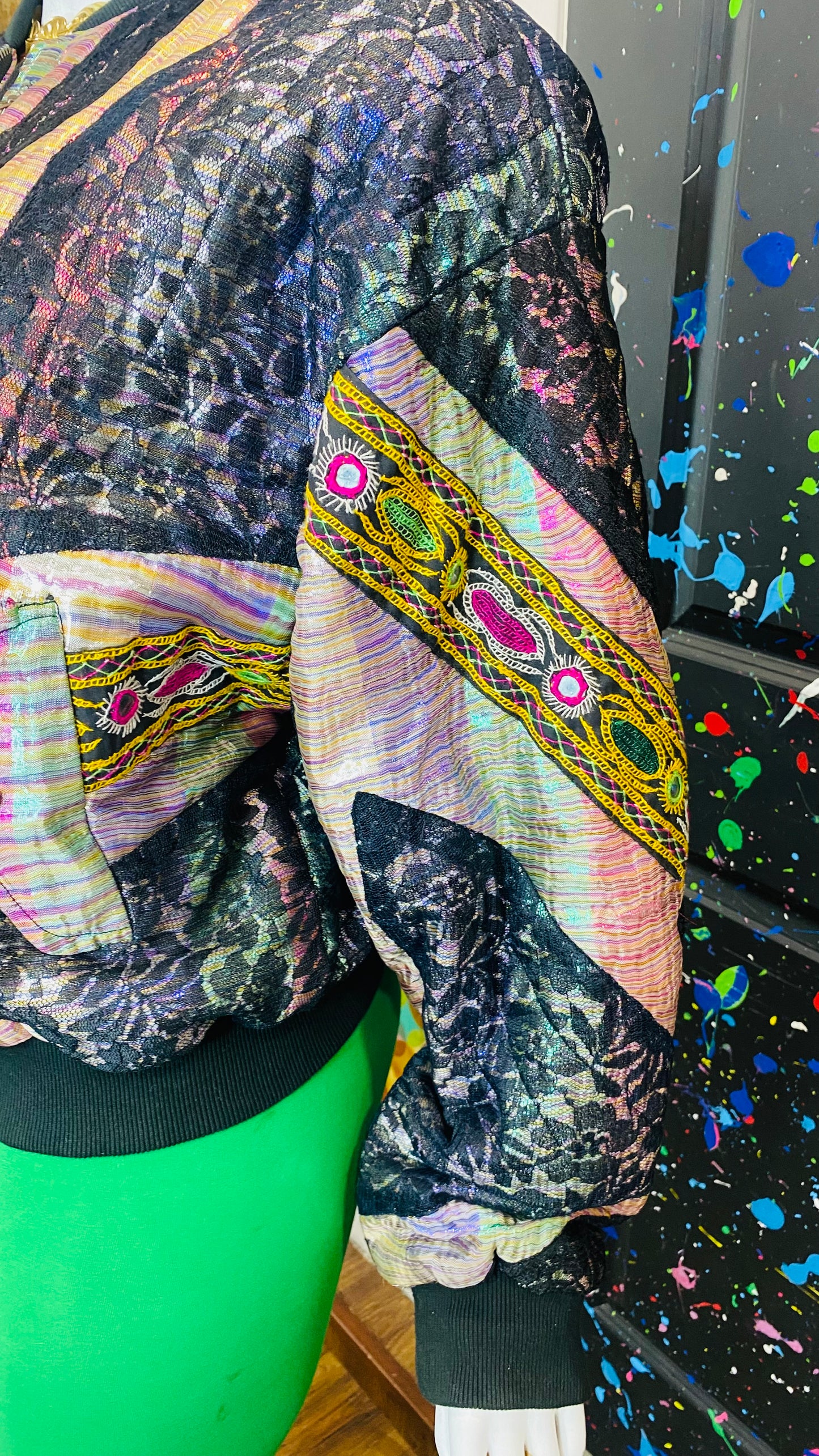 Vintage Abstract Lace Puffer Jacket (22)