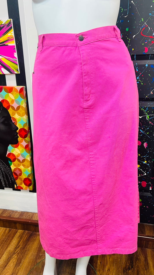 Vintage Denim Pink Skirt (28W)