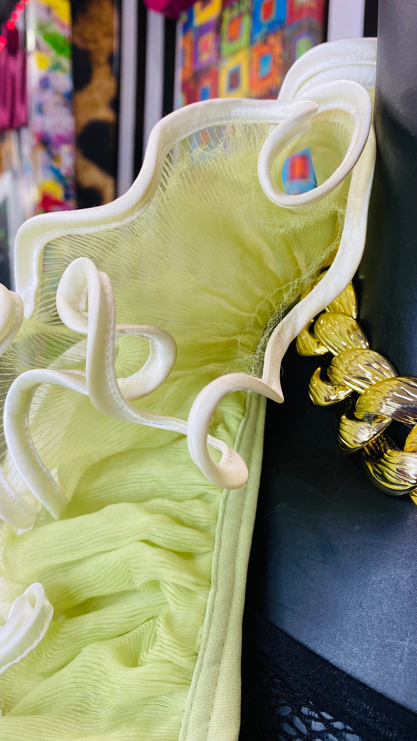 Vintage Dramatic Green & White Skirt Suit (20)