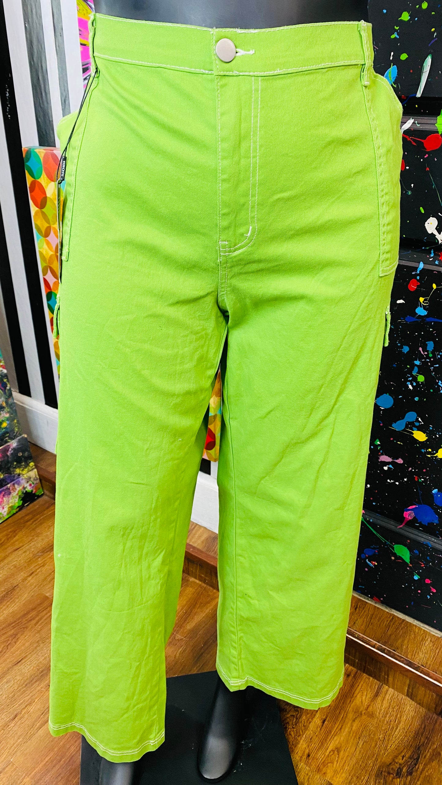 New w/ Tags Green Wide Leg Pants (15)