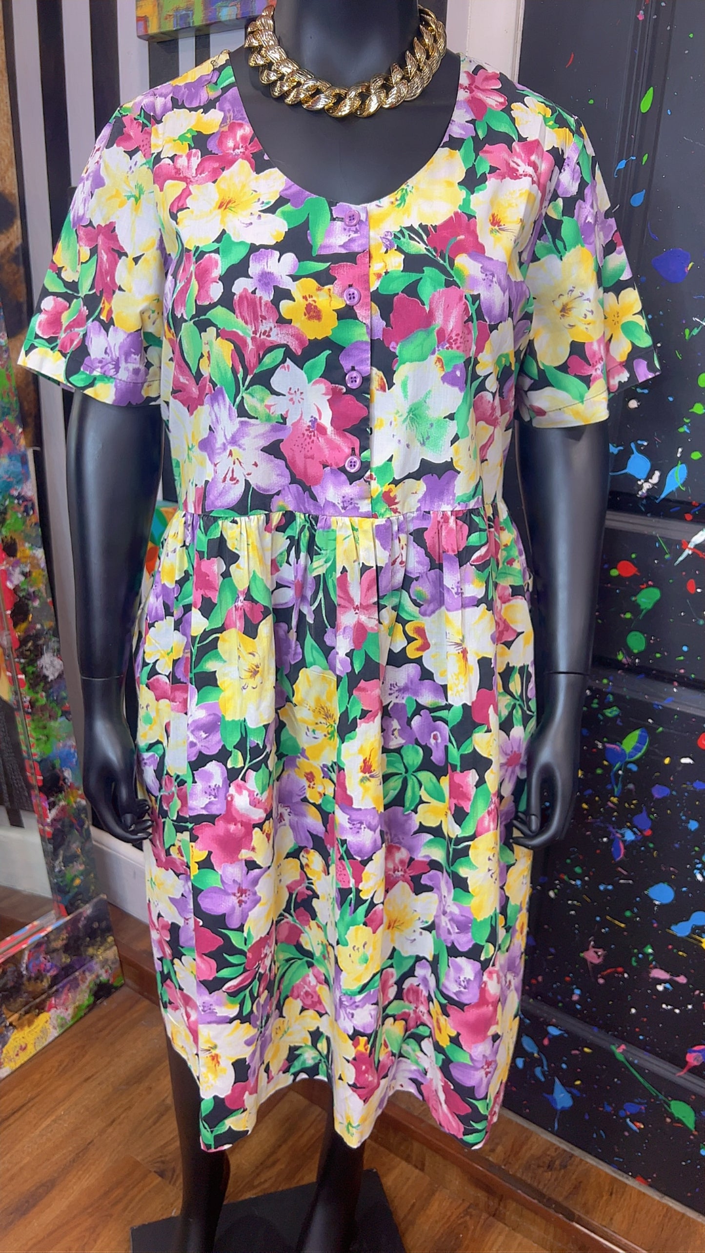 Vintage Floral Cotton Dress (18)