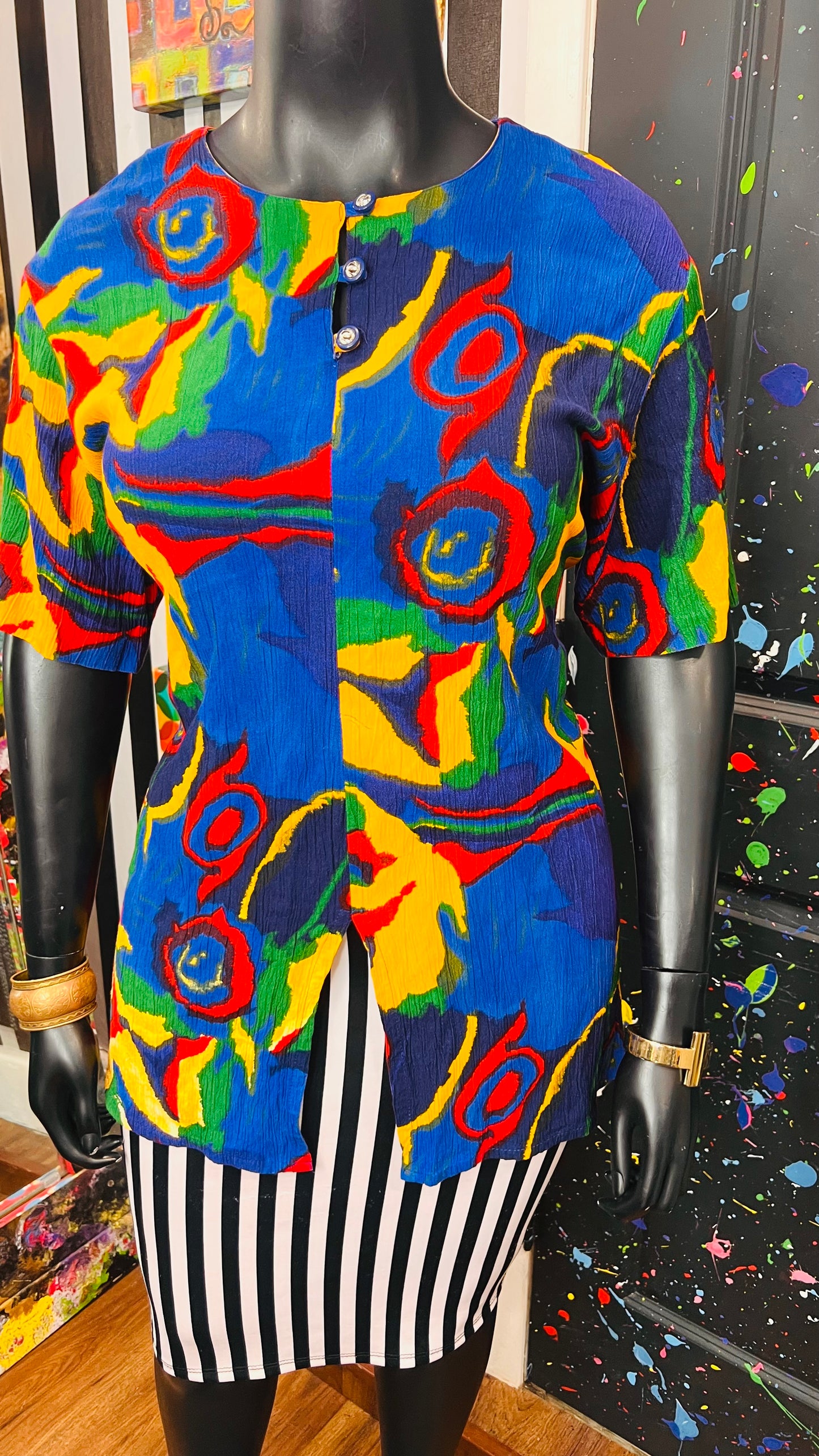 Vintage CM Shapes Rayon Blouse (20)