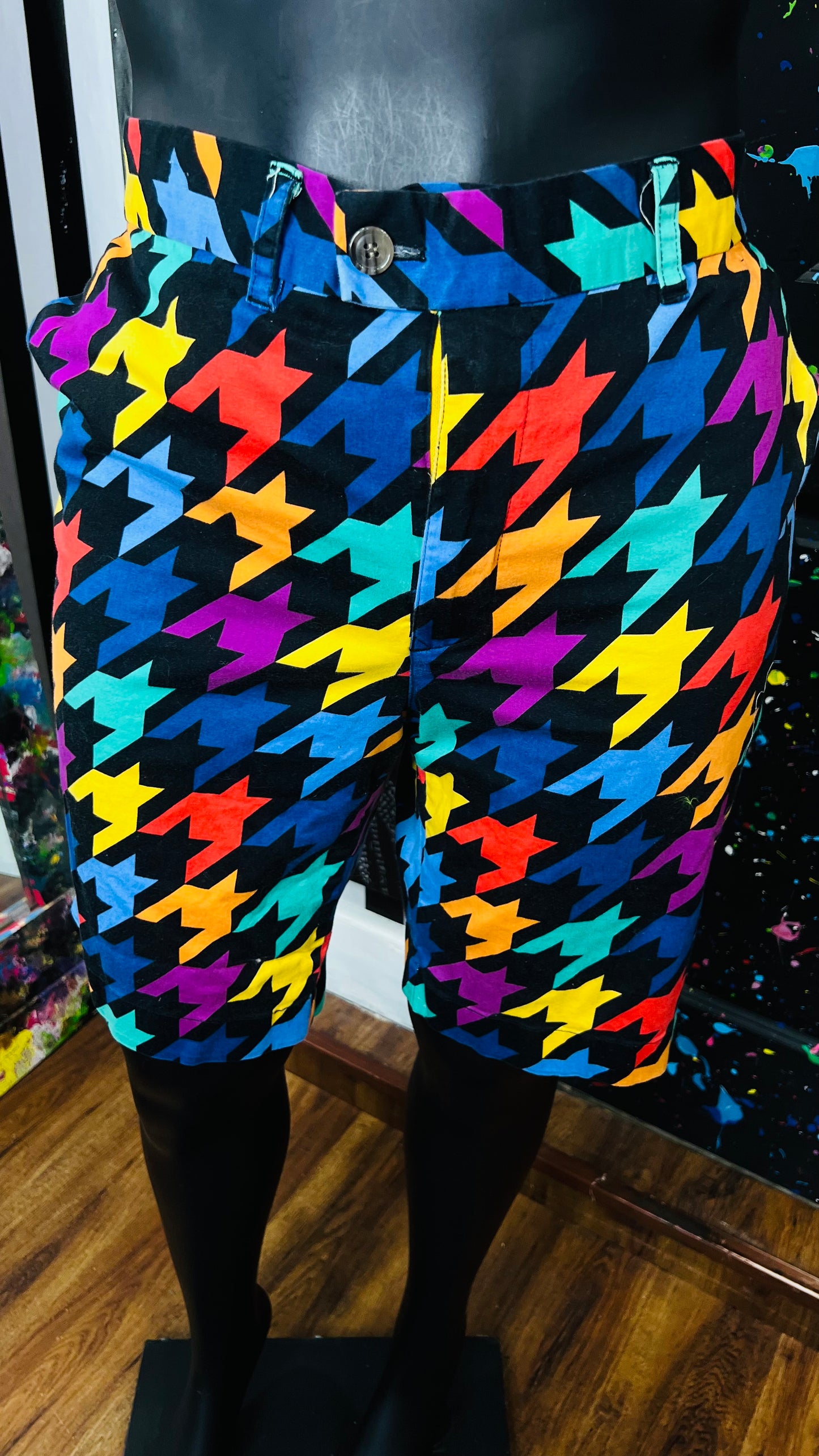 Vintage Inspired Color Block Shorts (14)