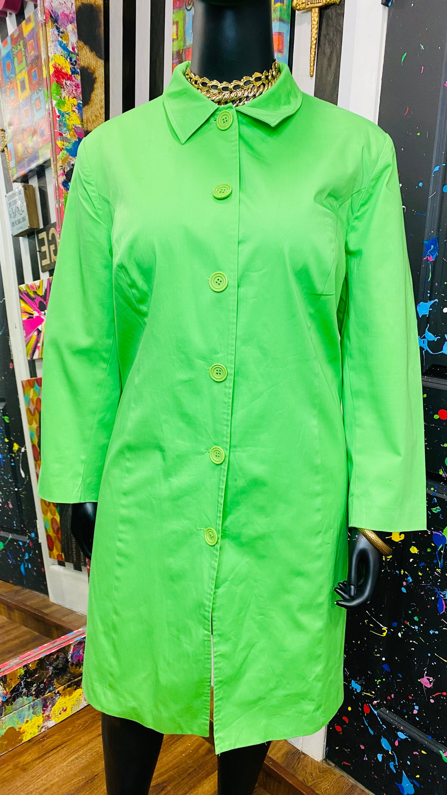 Vintage Y2K Long Green Jacket (18)