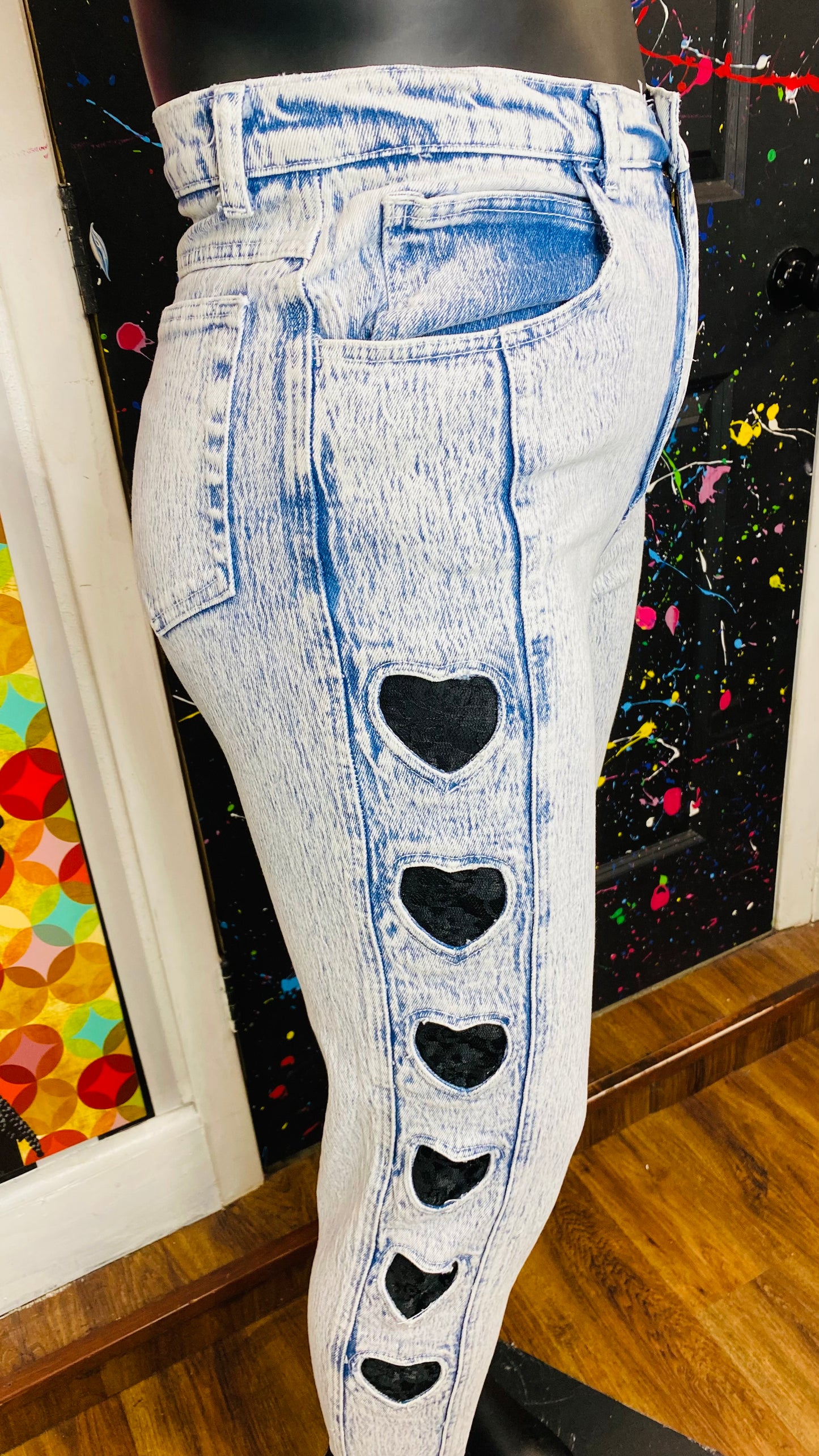 Vintage Stefano International Stonewash & Lace Jeans (14)